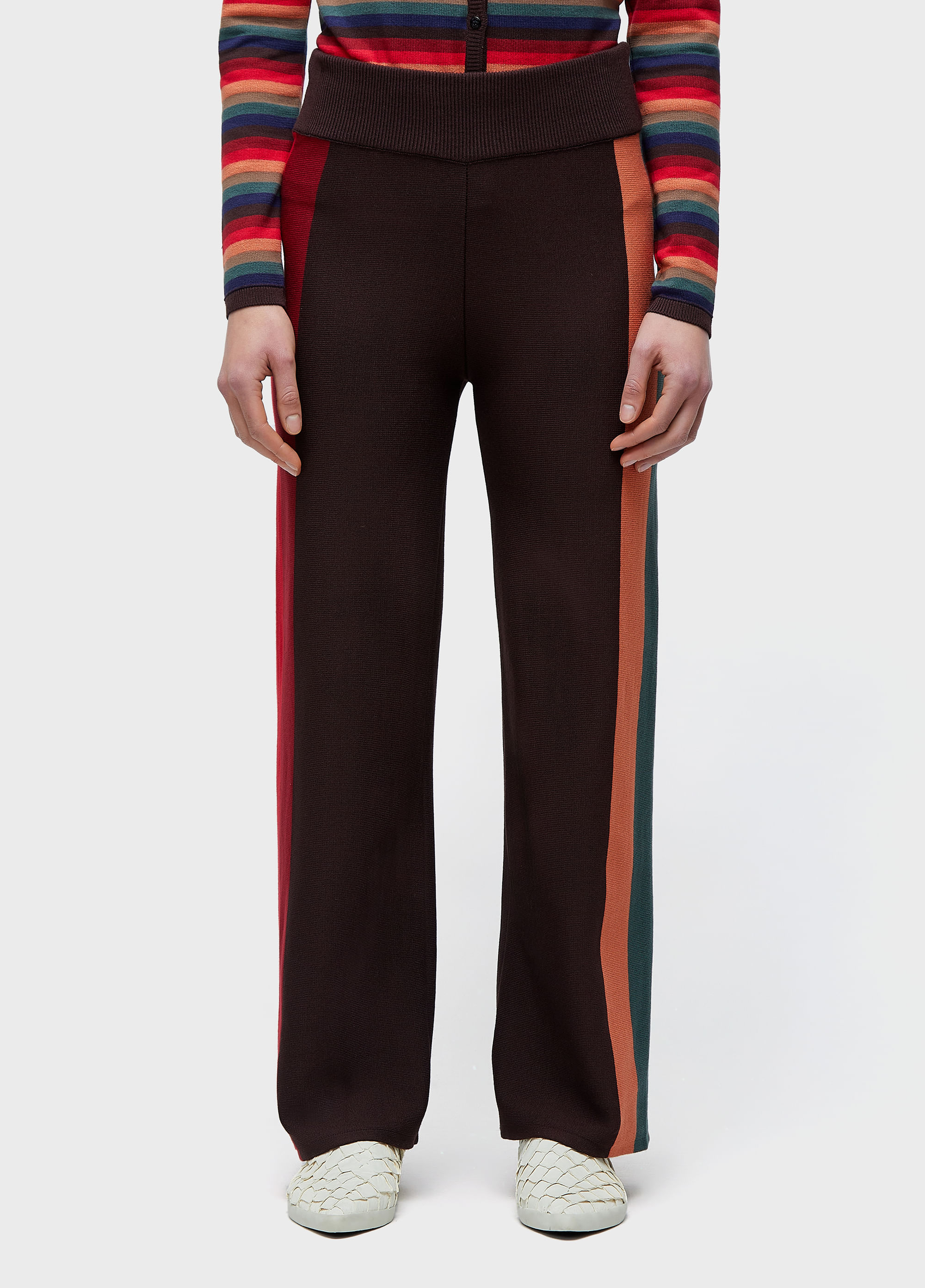 Calça tricot colorfull stripes