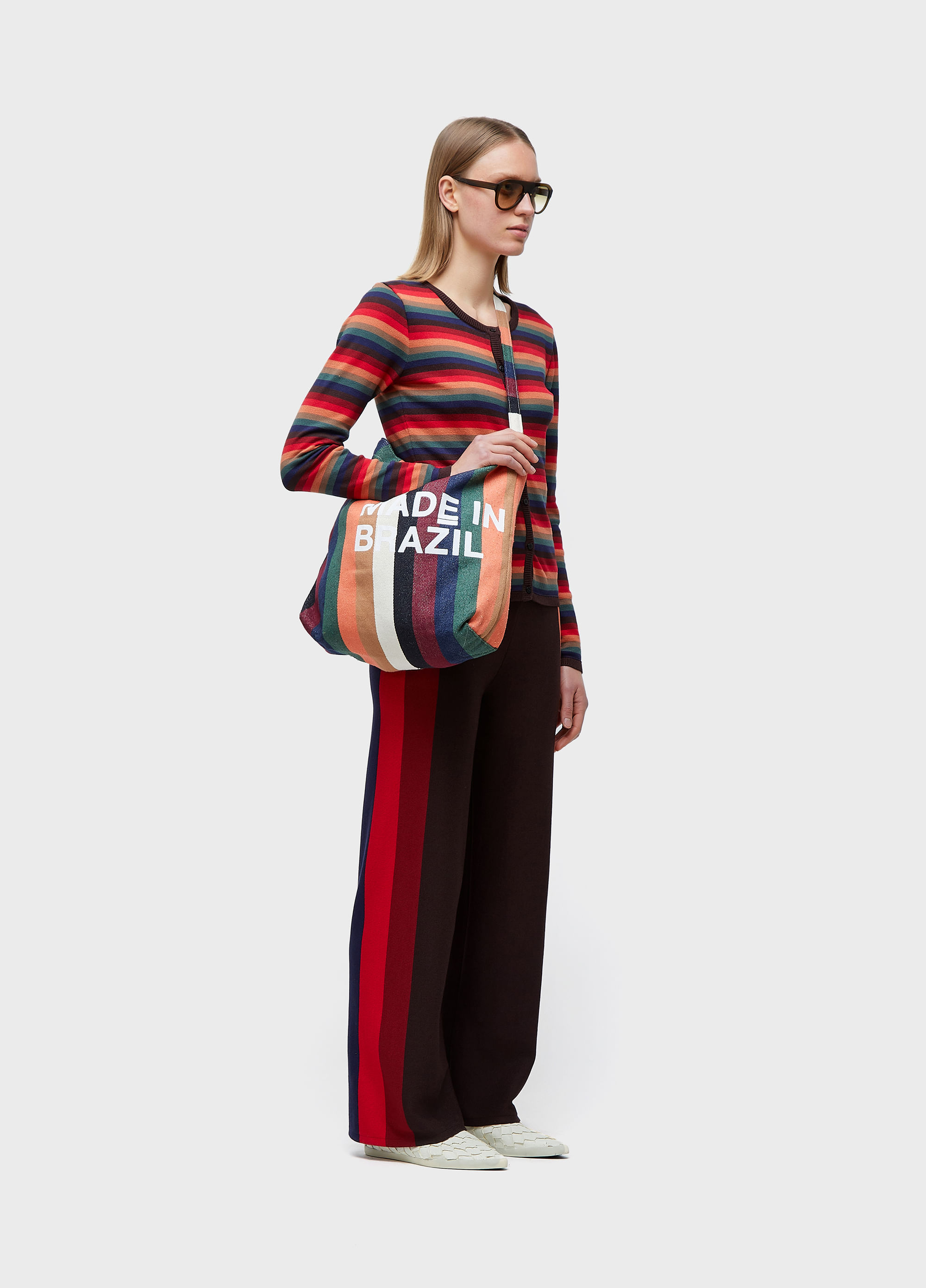 Calça tricot colorfull stripes