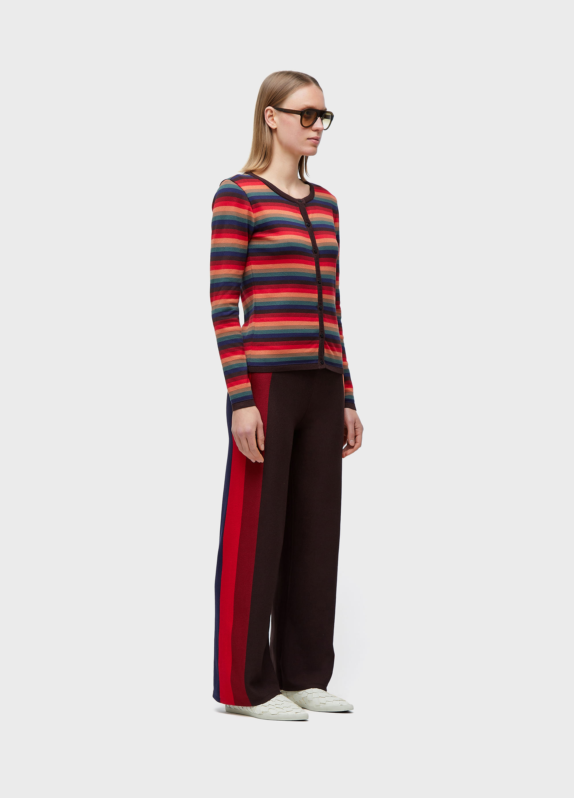 Cardigan tricot vintage stripes tiny