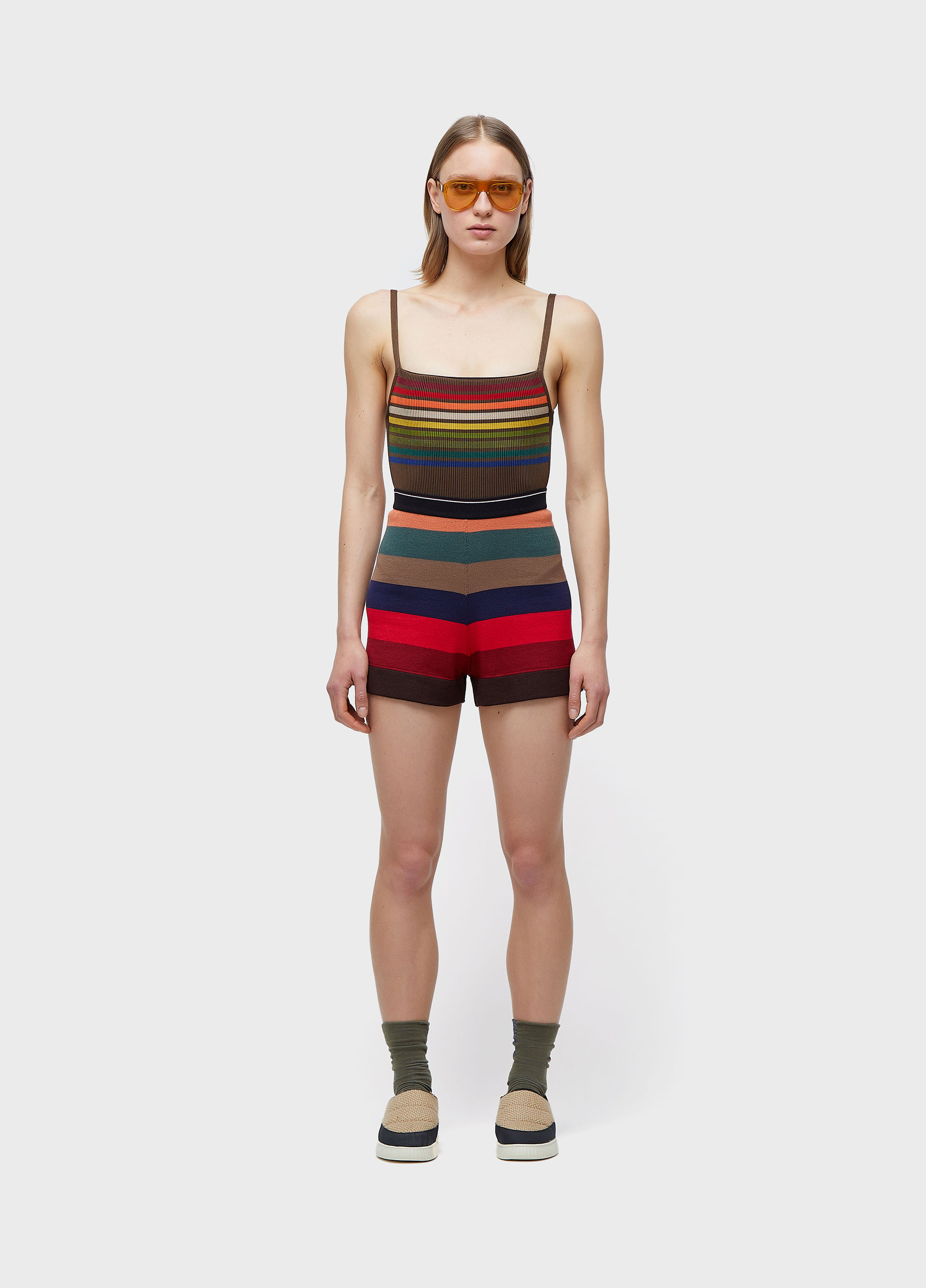 Short tricot colorfull stripes