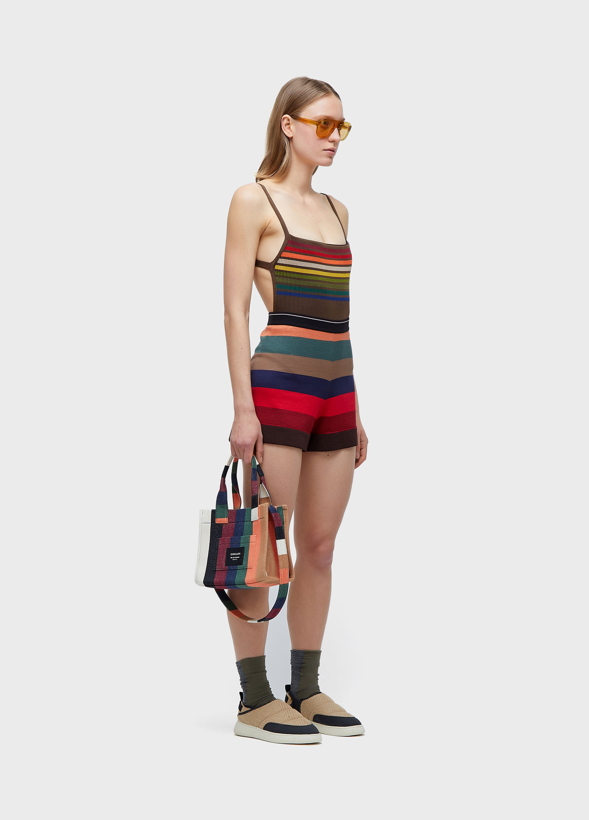 Short tricot colorfull stripes