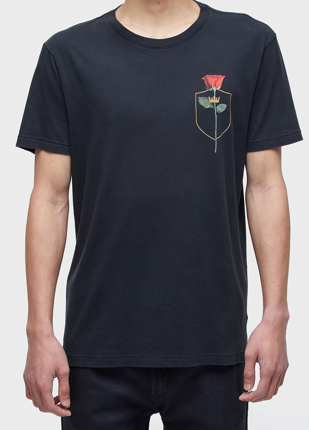 T-shirt soft used brasao rosa
