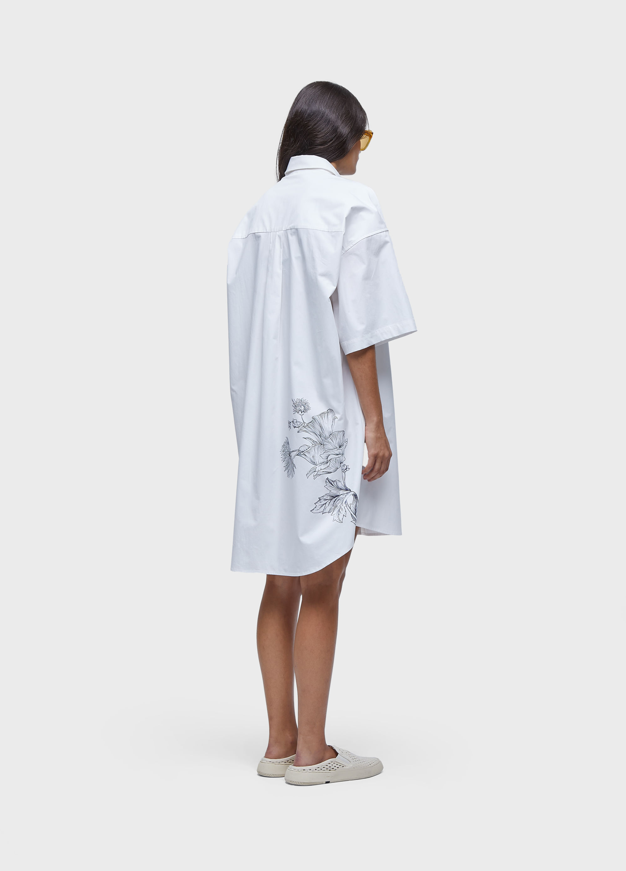Vestido chemise curto siren off