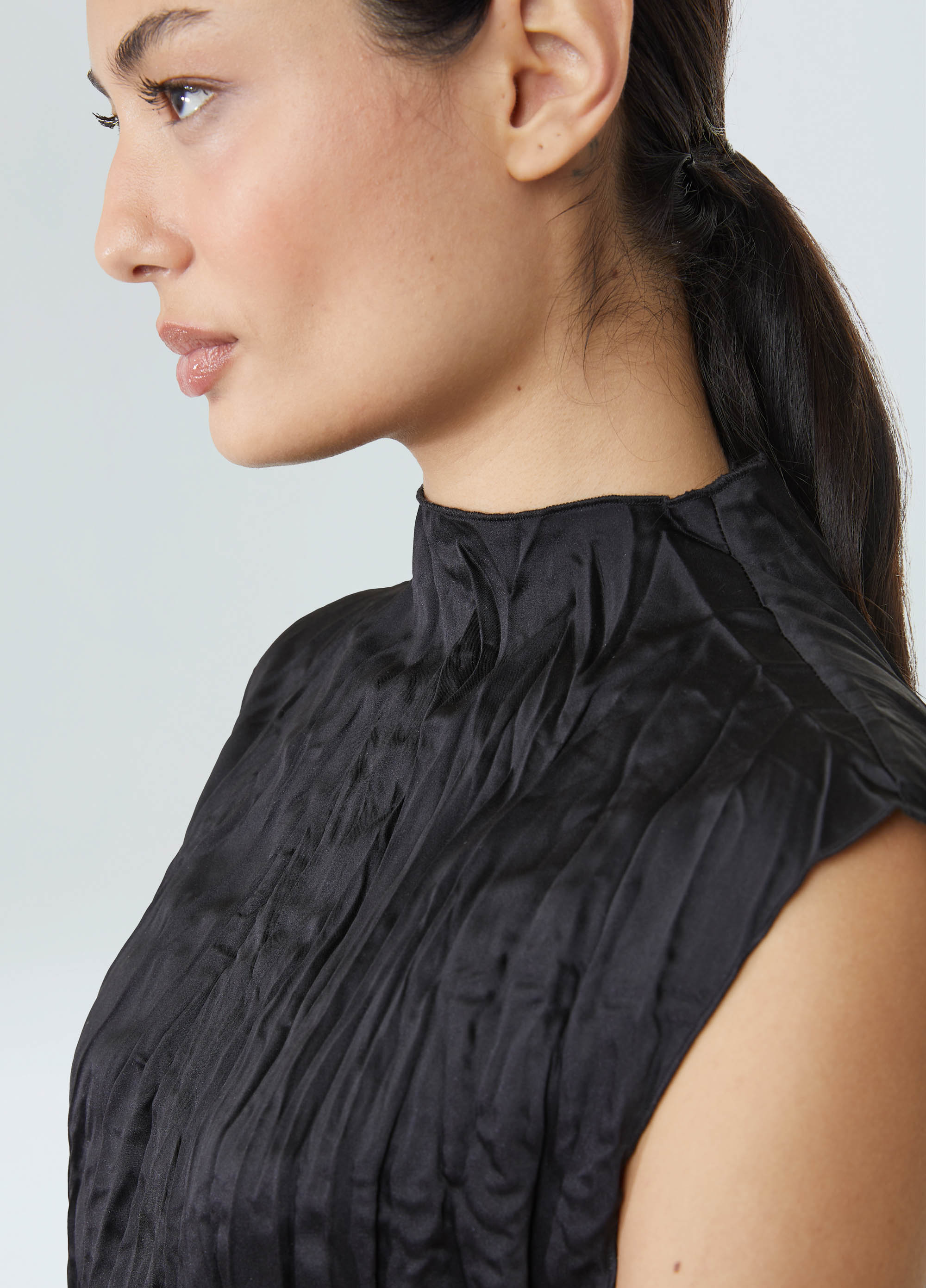 Blusa wrinkled satin