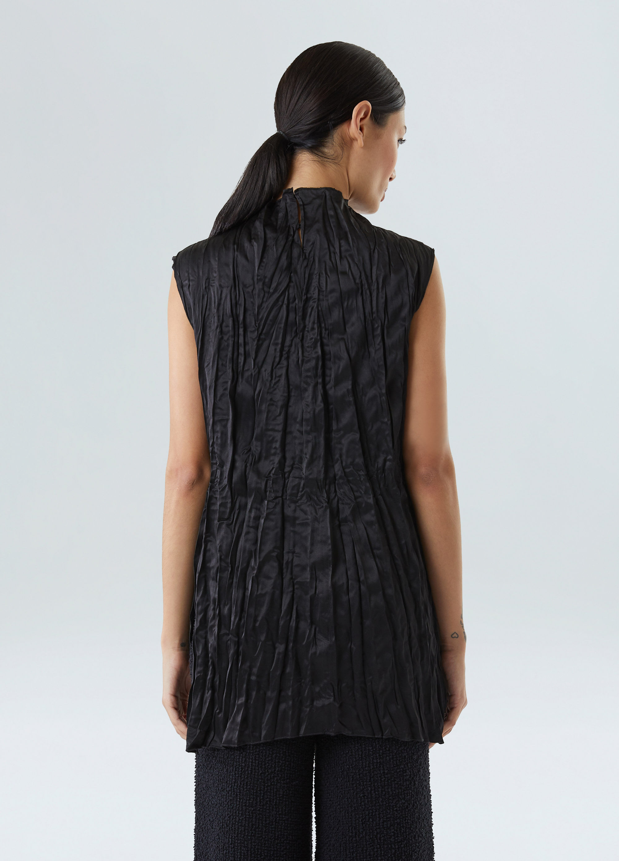 Blusa wrinkled satin