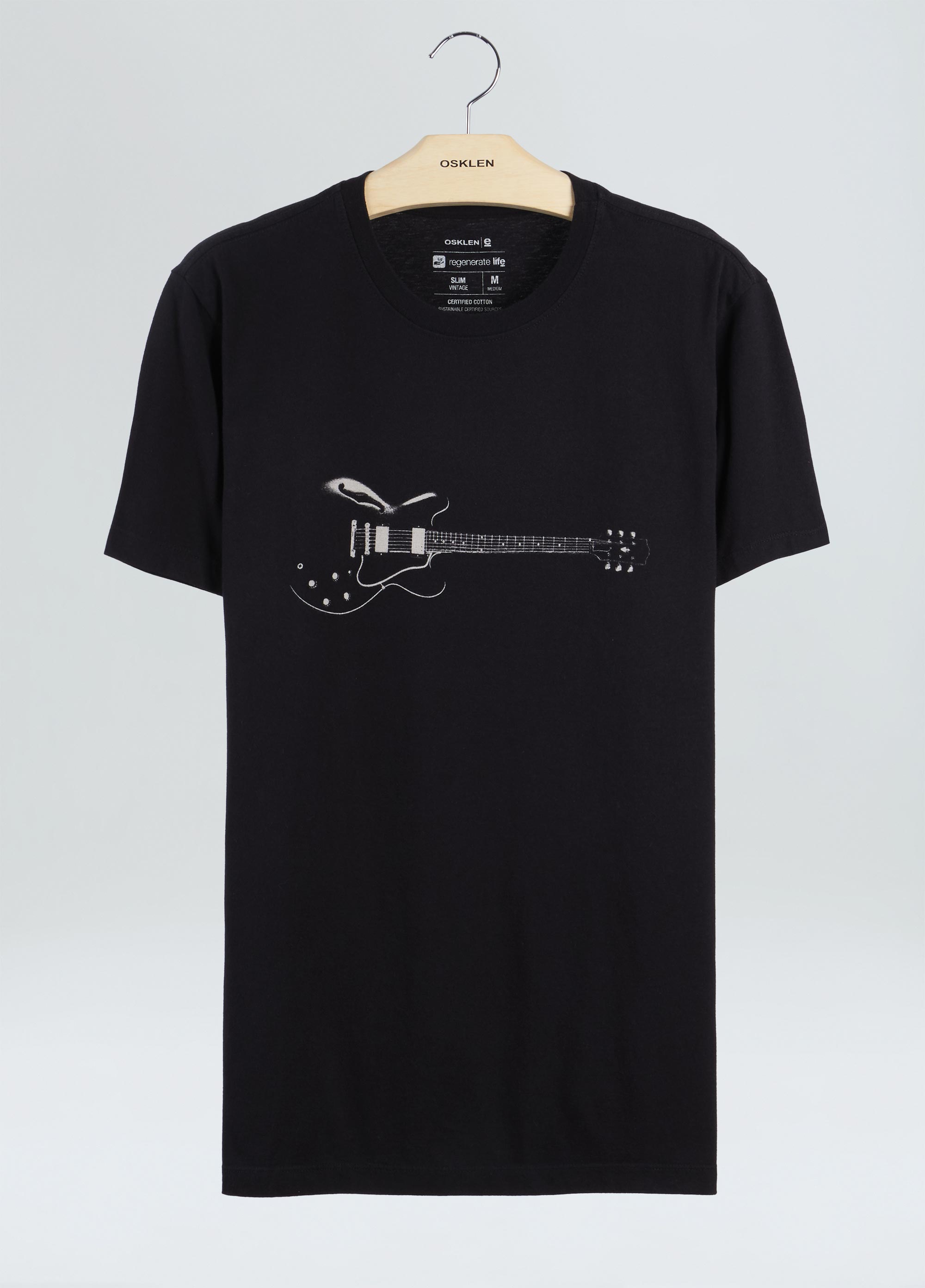T-shirt vintage hollow body guitar