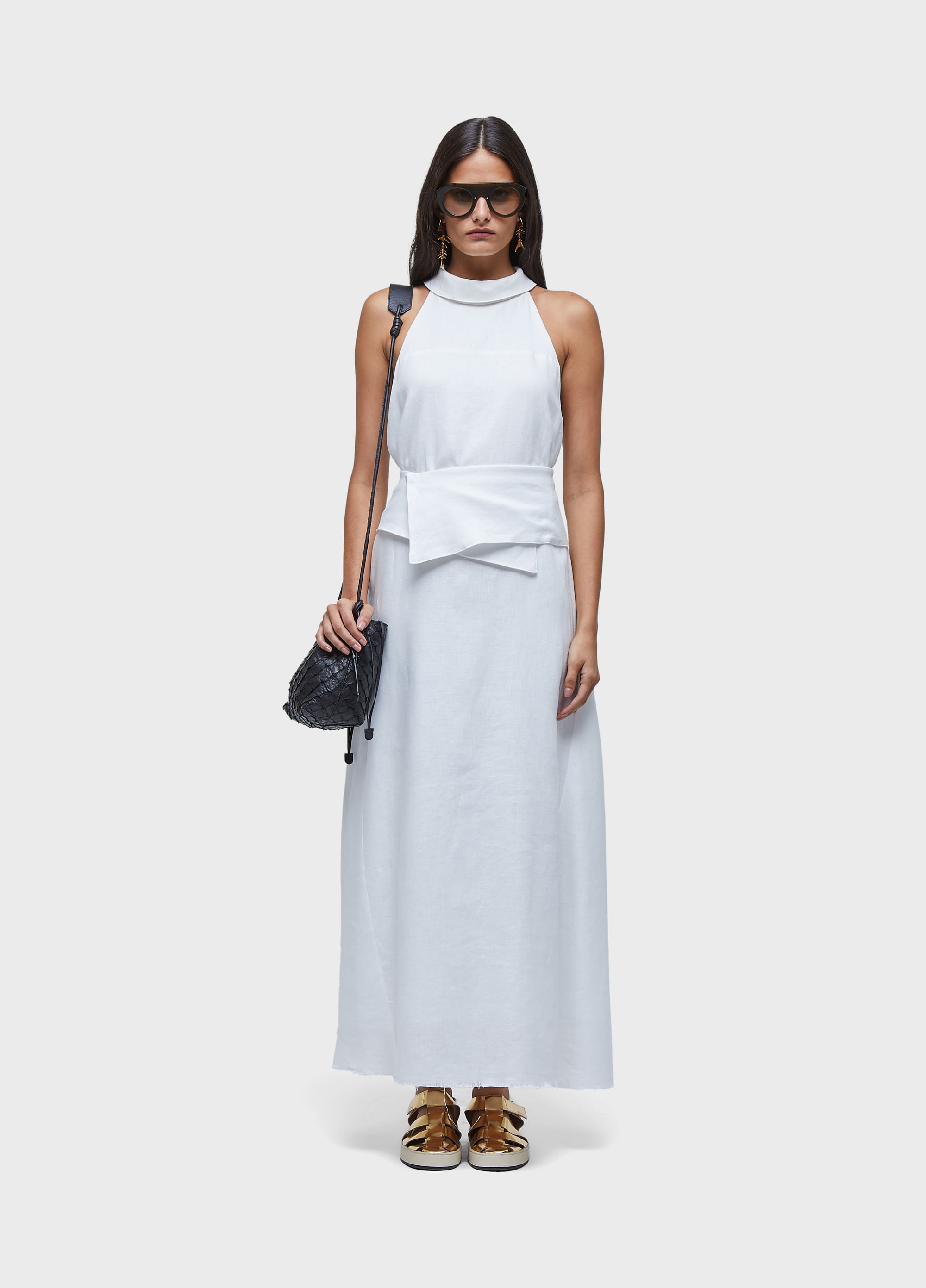 Vestido longo smoking