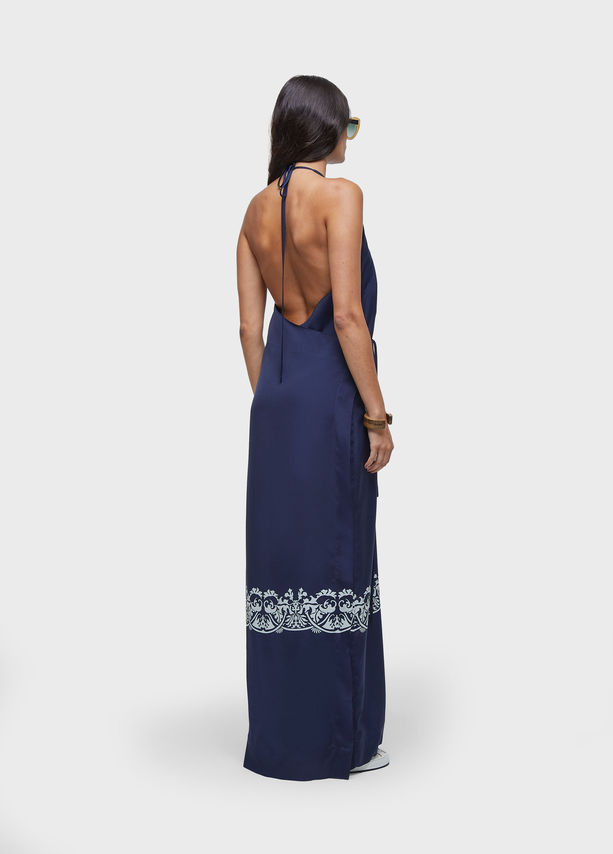 Vestido transpasse ocean blue