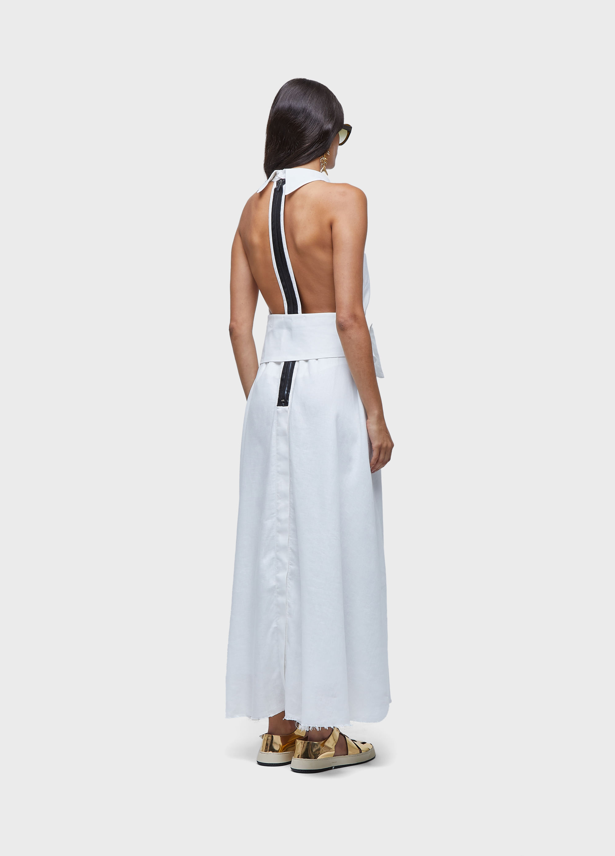 Vestido longo smoking