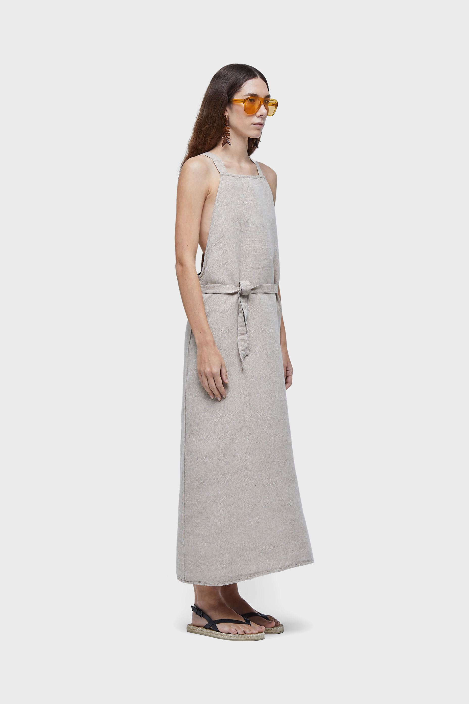 Vestido transpasse juta long double face