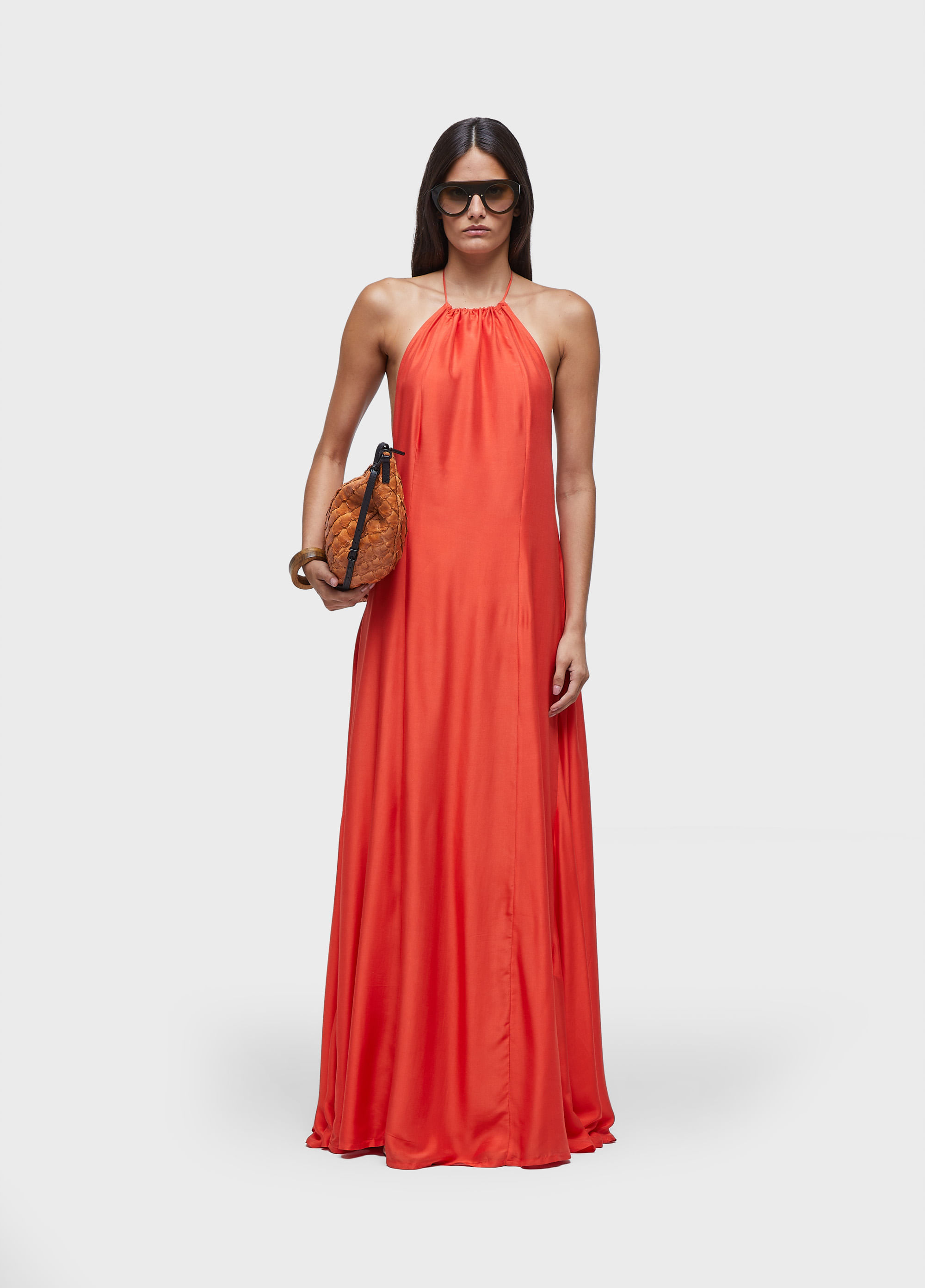 Vestido nadador amplo longo