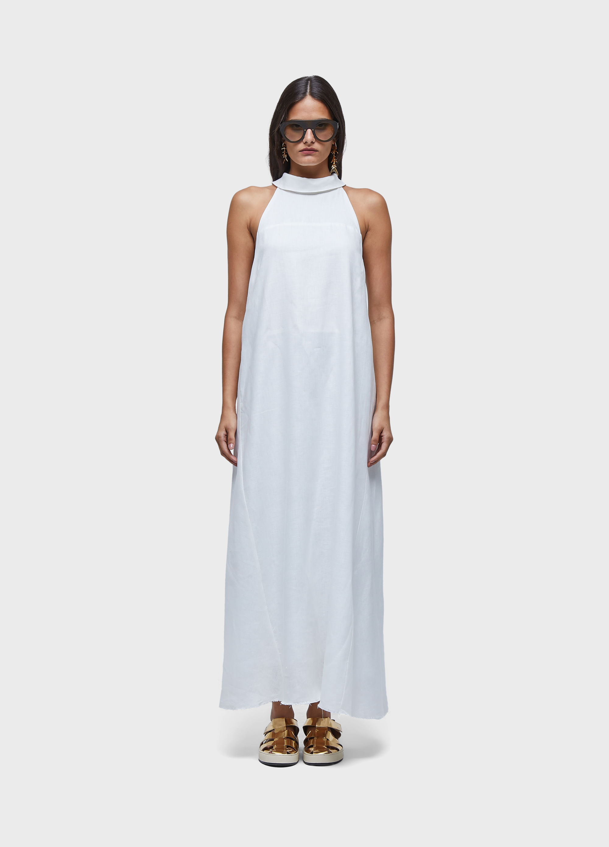 Vestido longo smoking