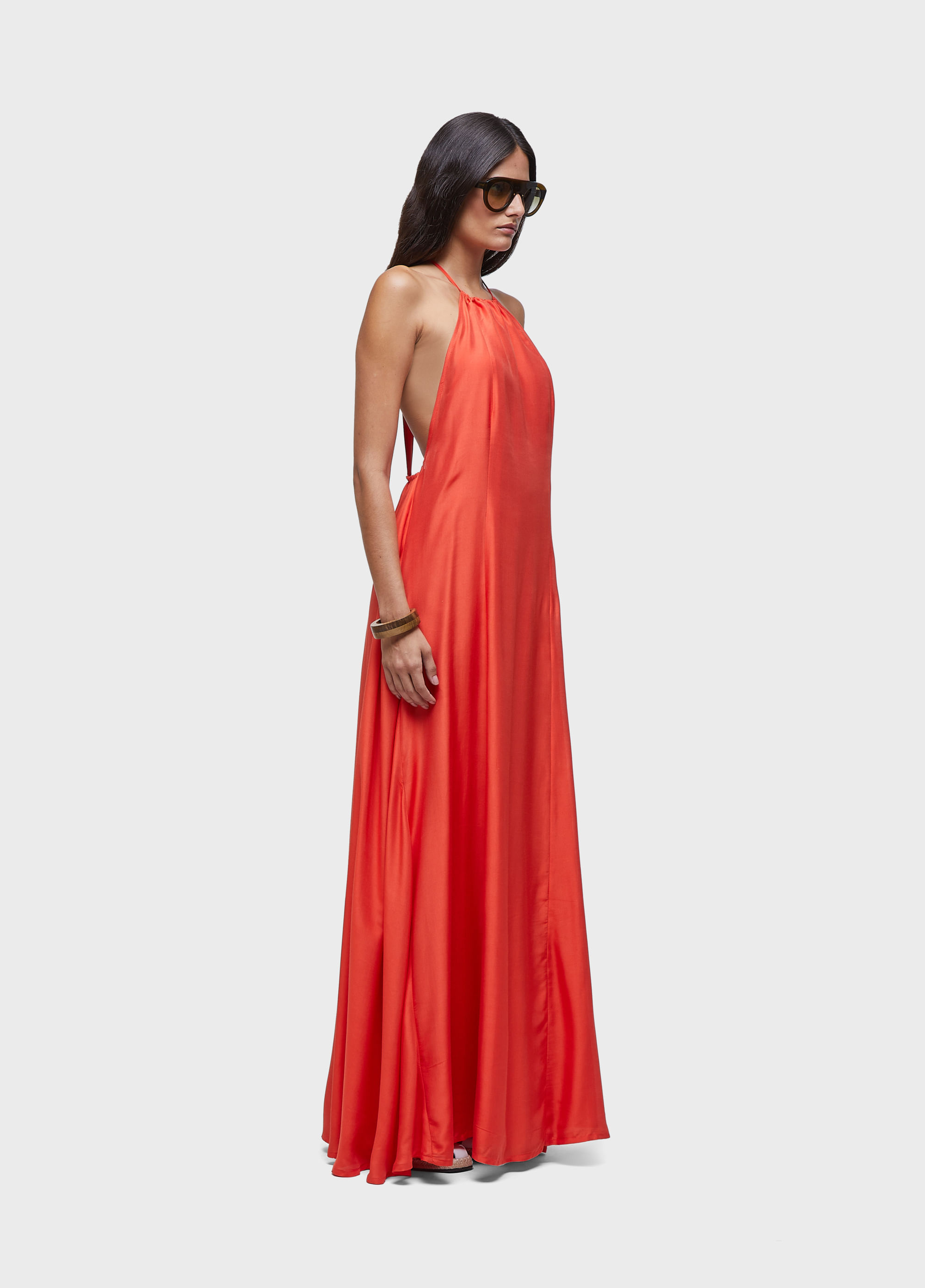 Vestido nadador amplo longo