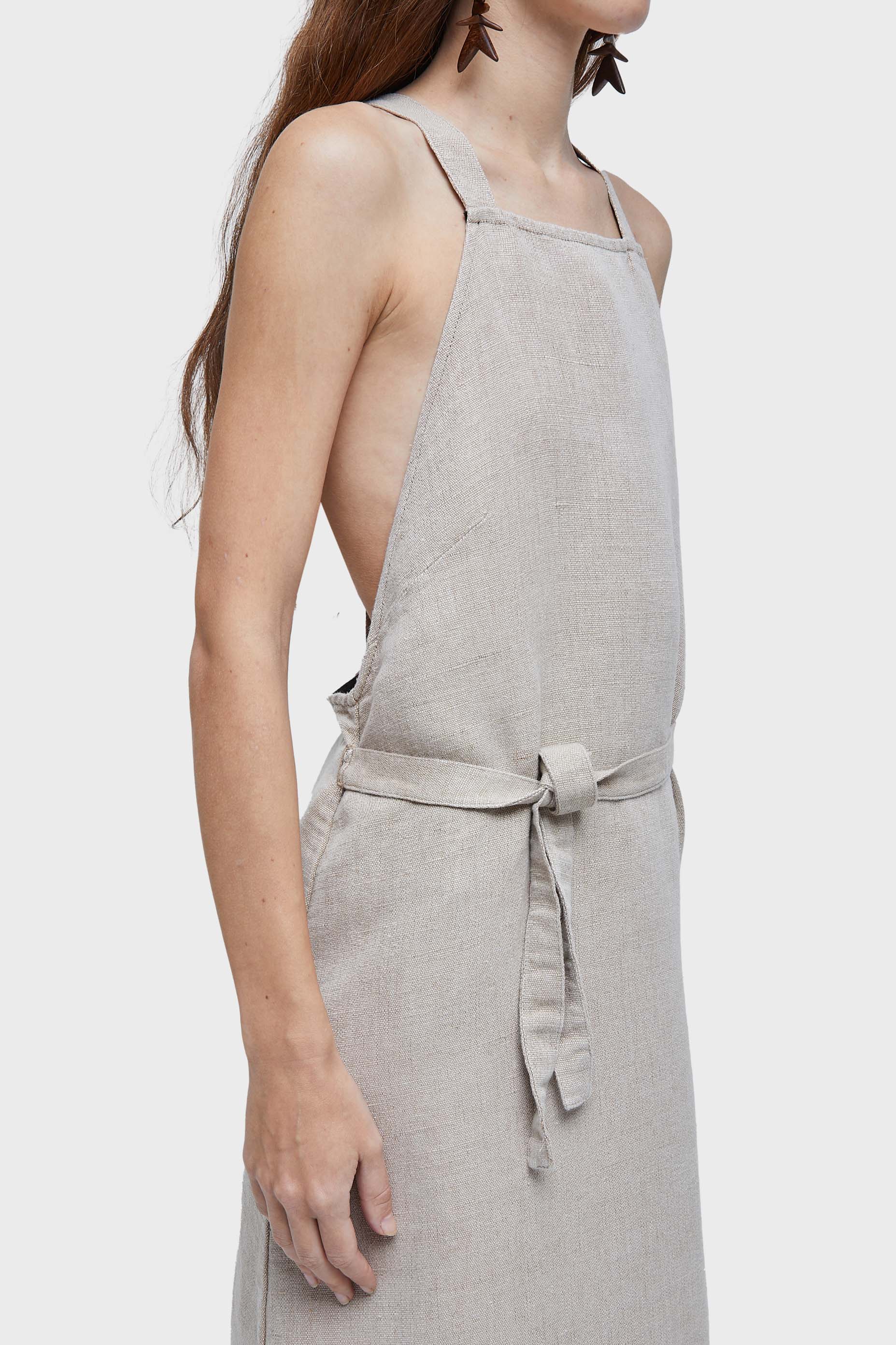 Vestido transpasse juta long double face