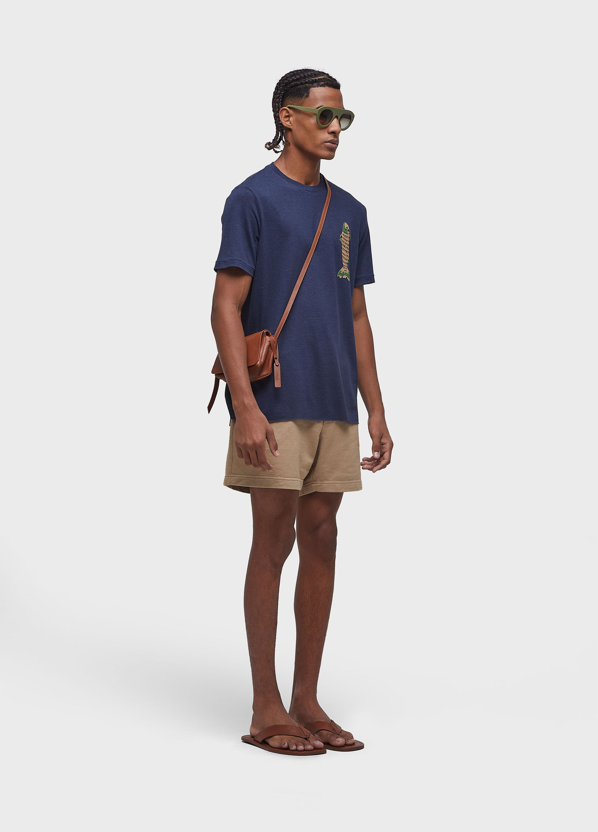T-shirt light linen fish