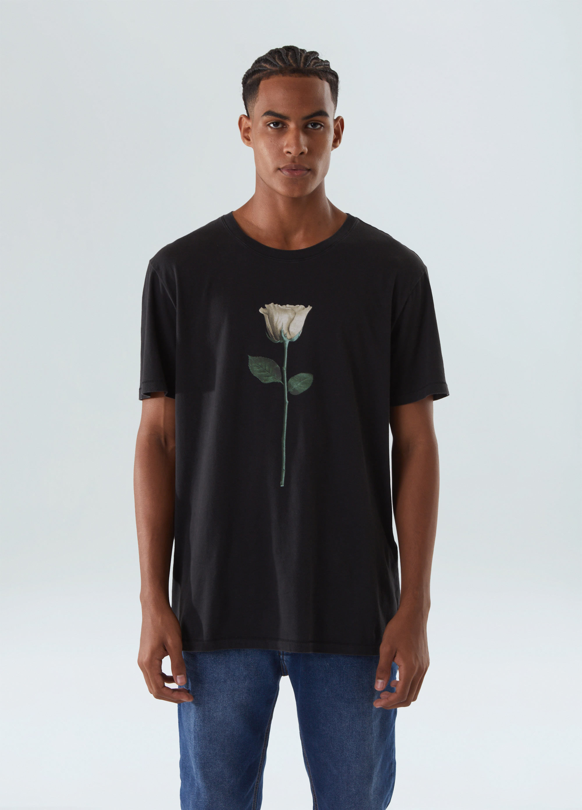 T-shirt soft used white rose