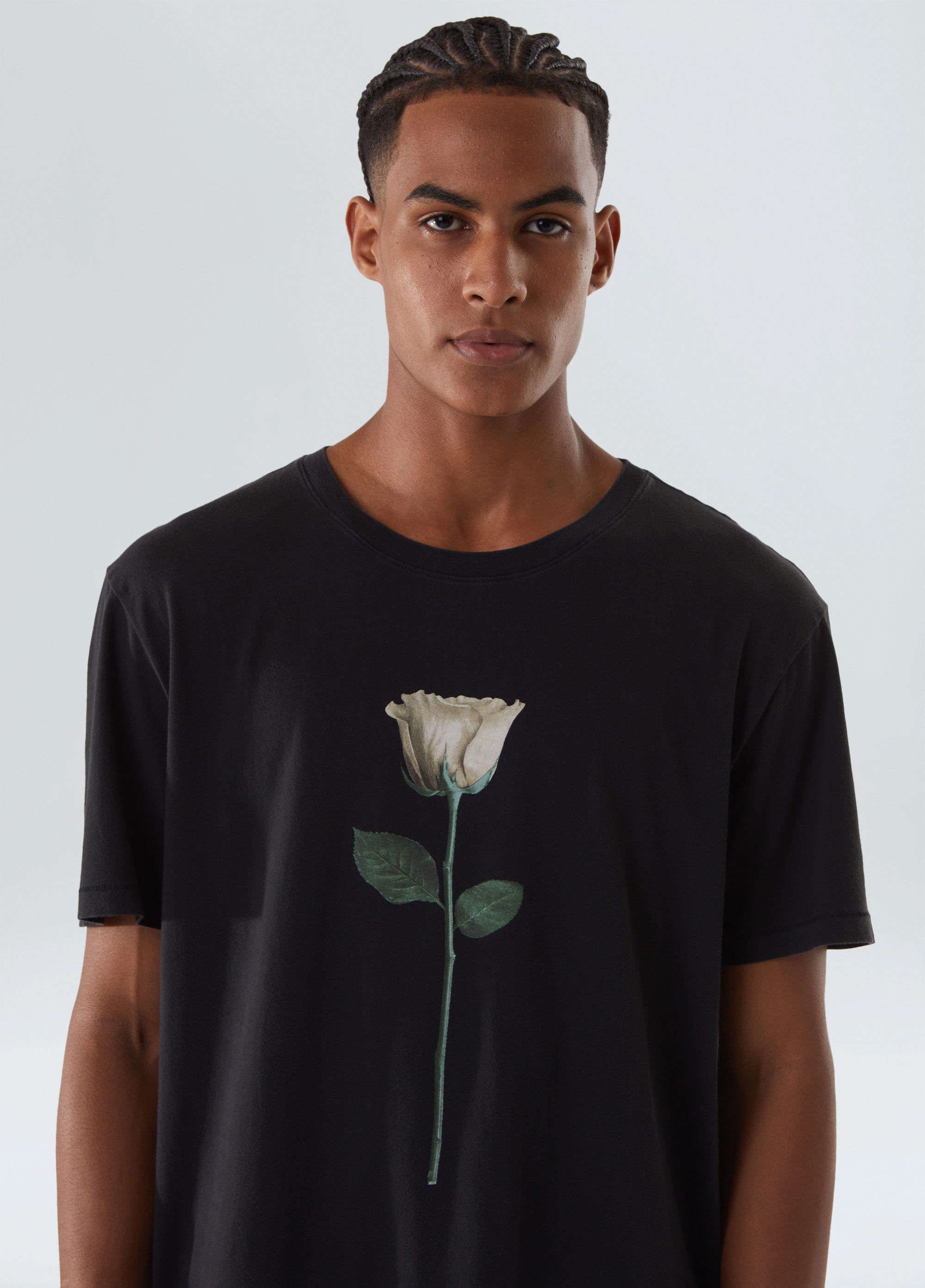 T-shirt soft used white rose