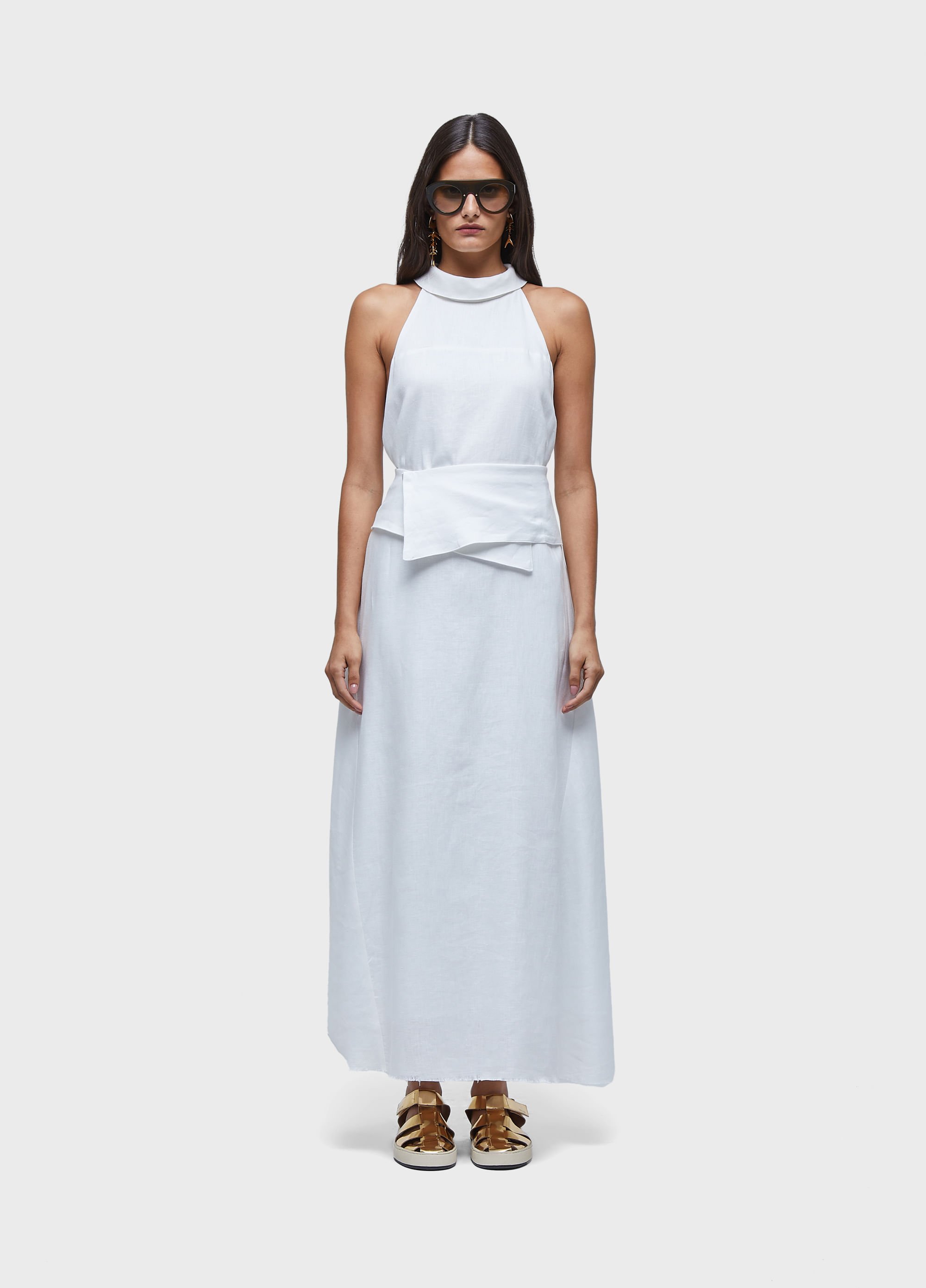 Vestido longo smoking