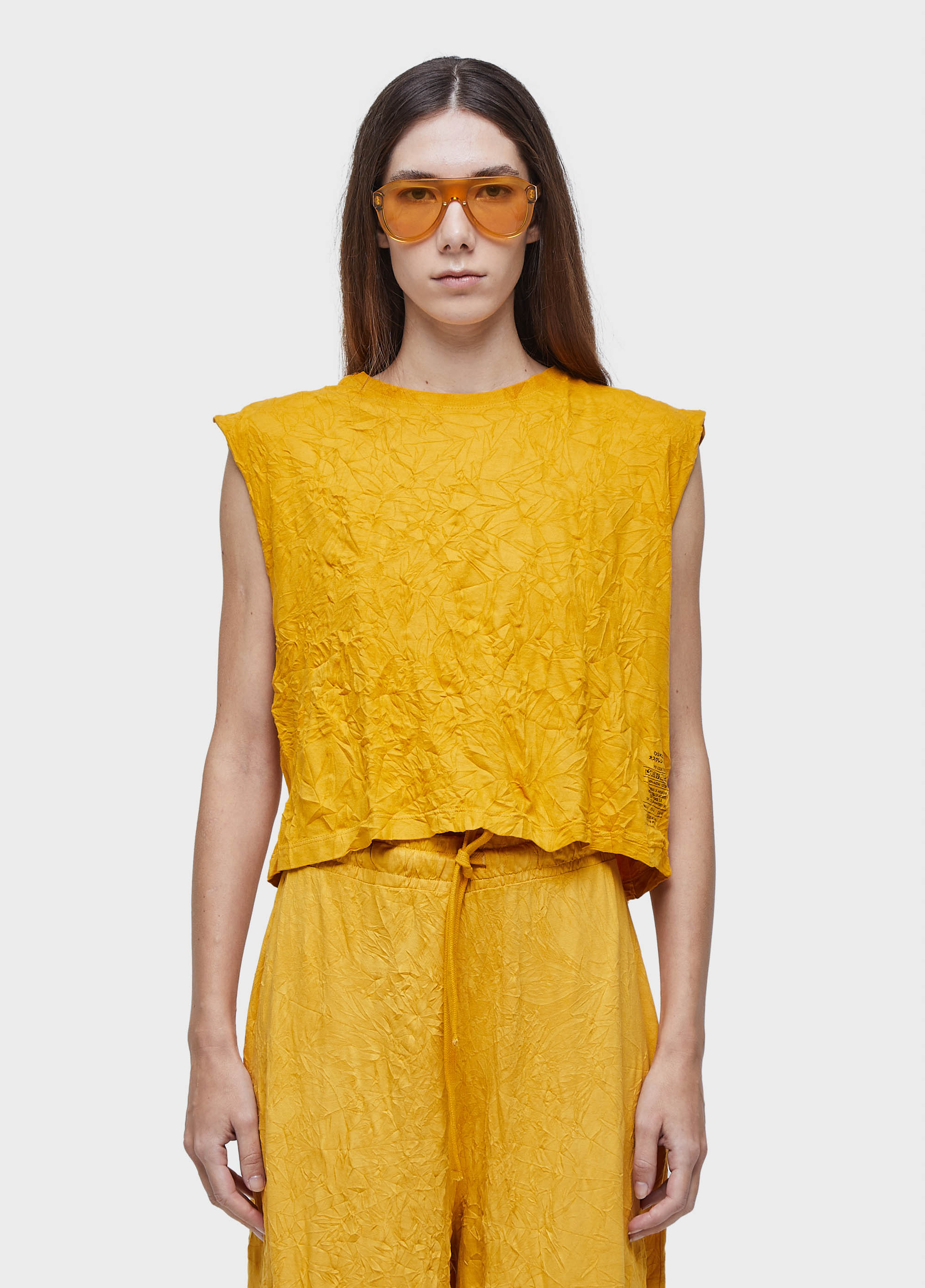 Sleeveless  wrinkled color