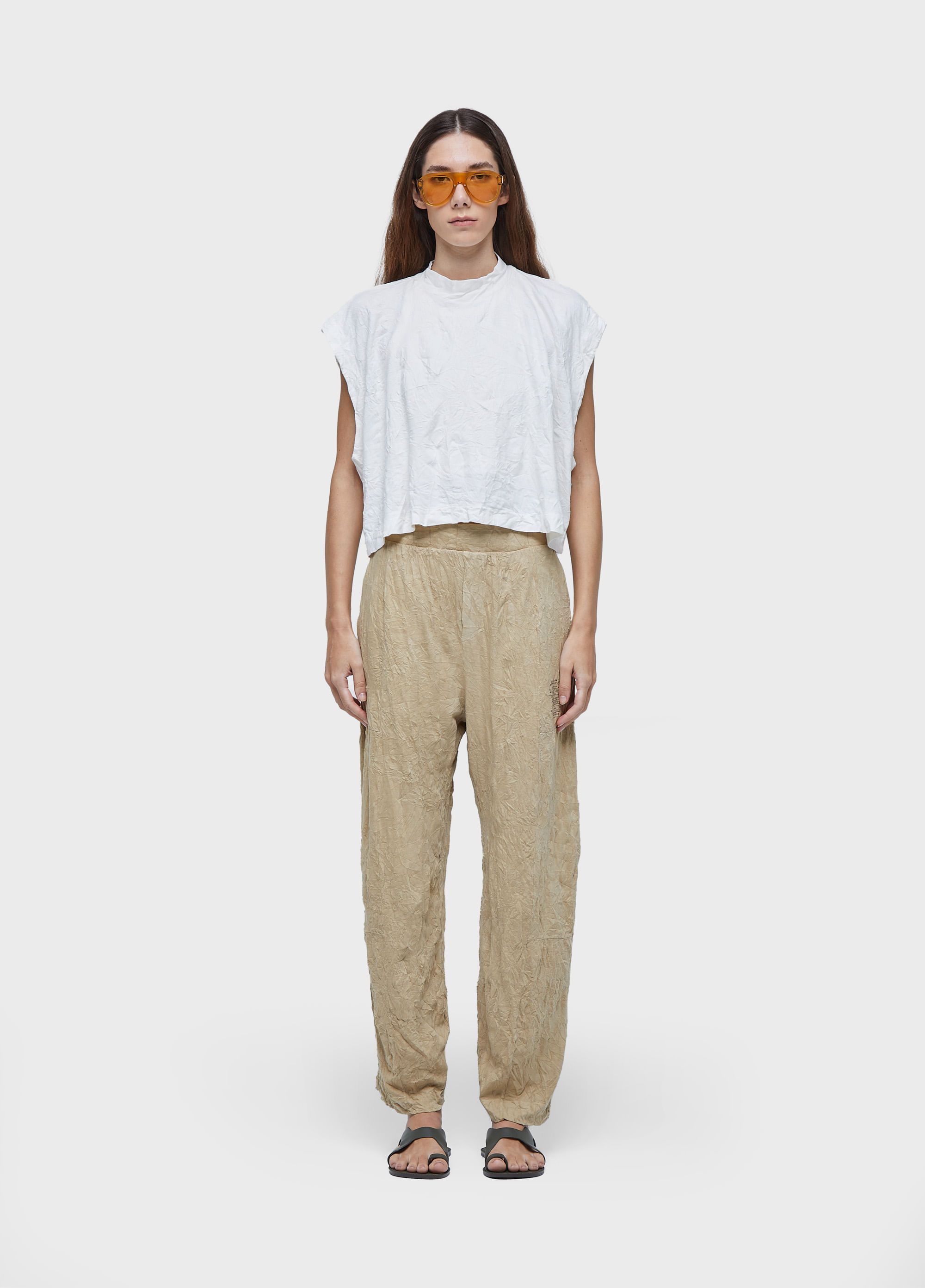 Blusa cropped duo colete wrinkled