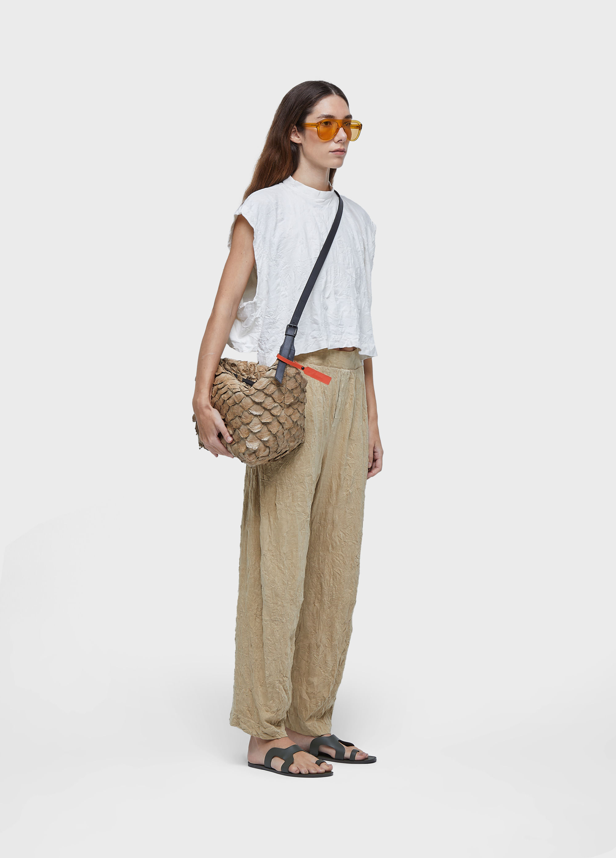 Blusa cropped duo colete wrinkled