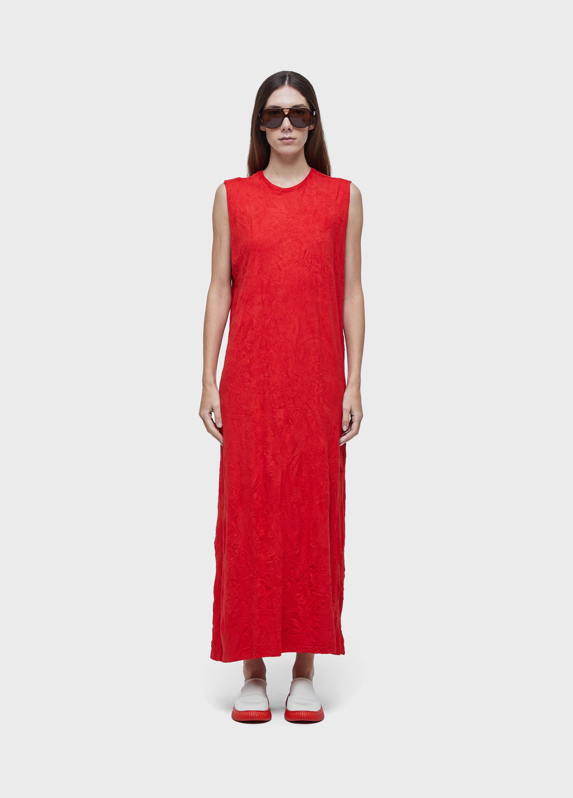 Vestido sleeveless wrinkled color