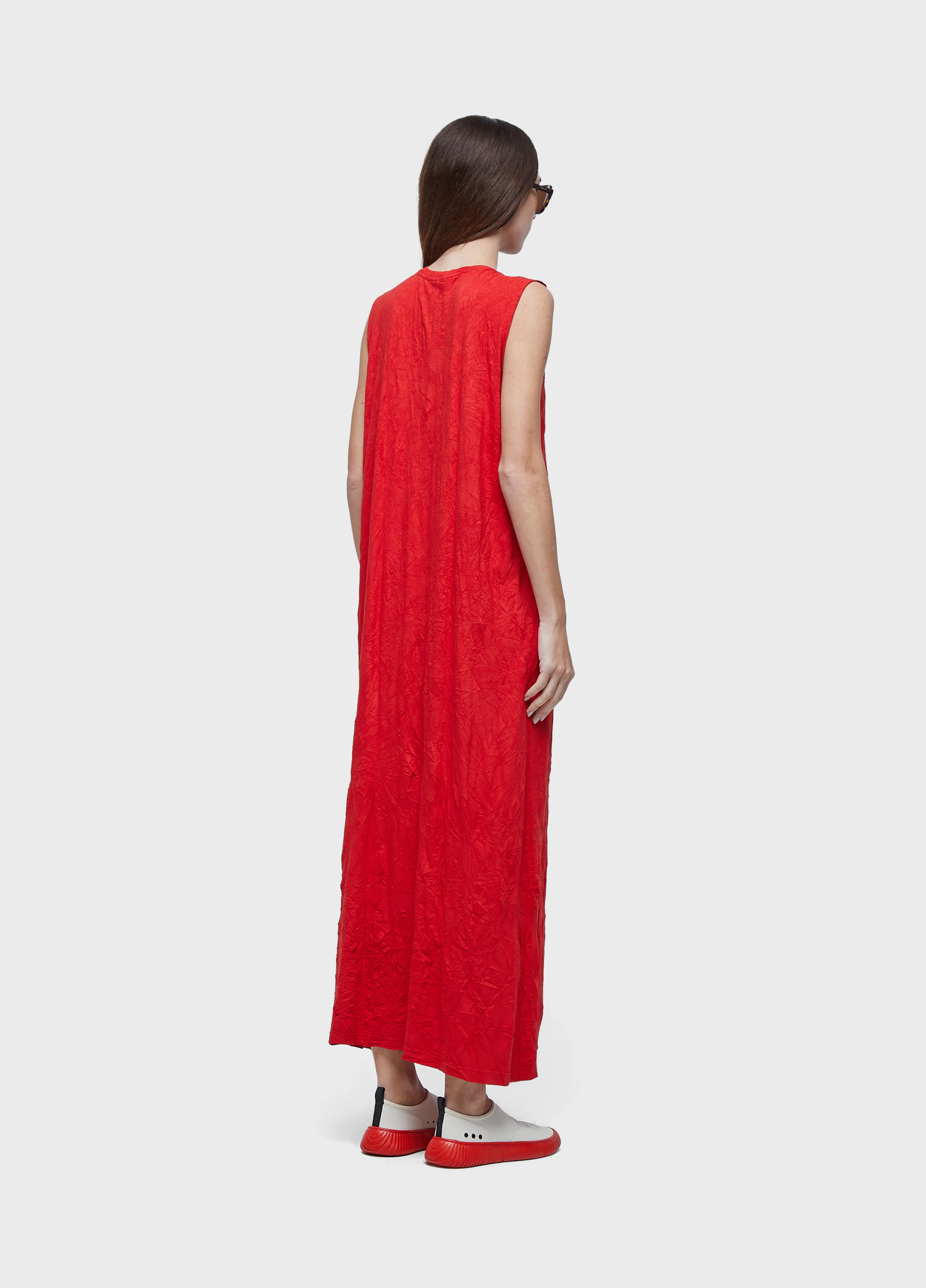 Vestido sleeveless wrinkled color