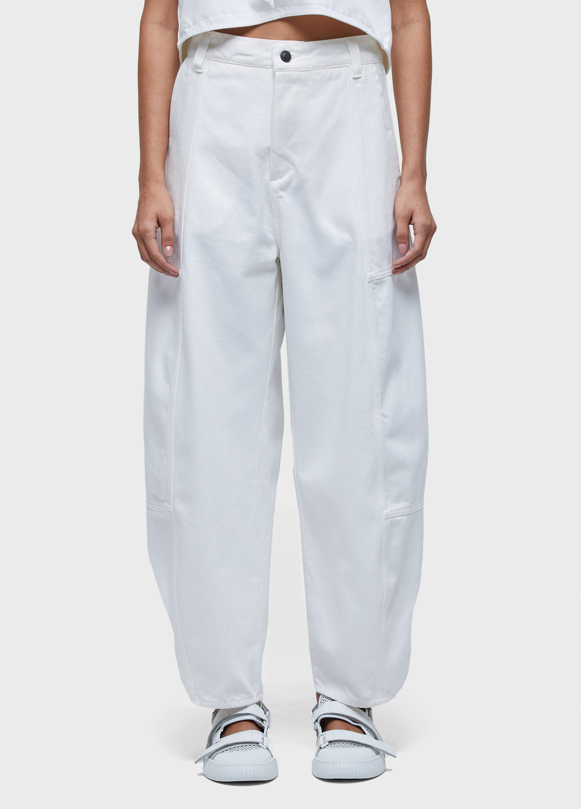 Calça  recortes denim