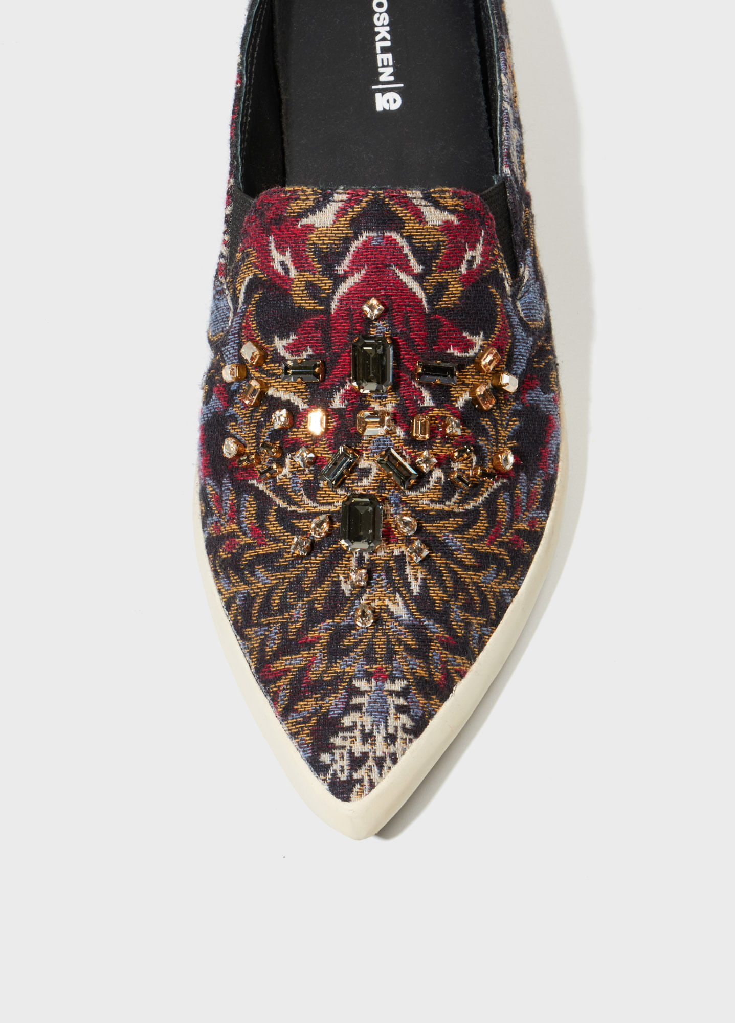 Mule vidigal jacquard origem bordado
