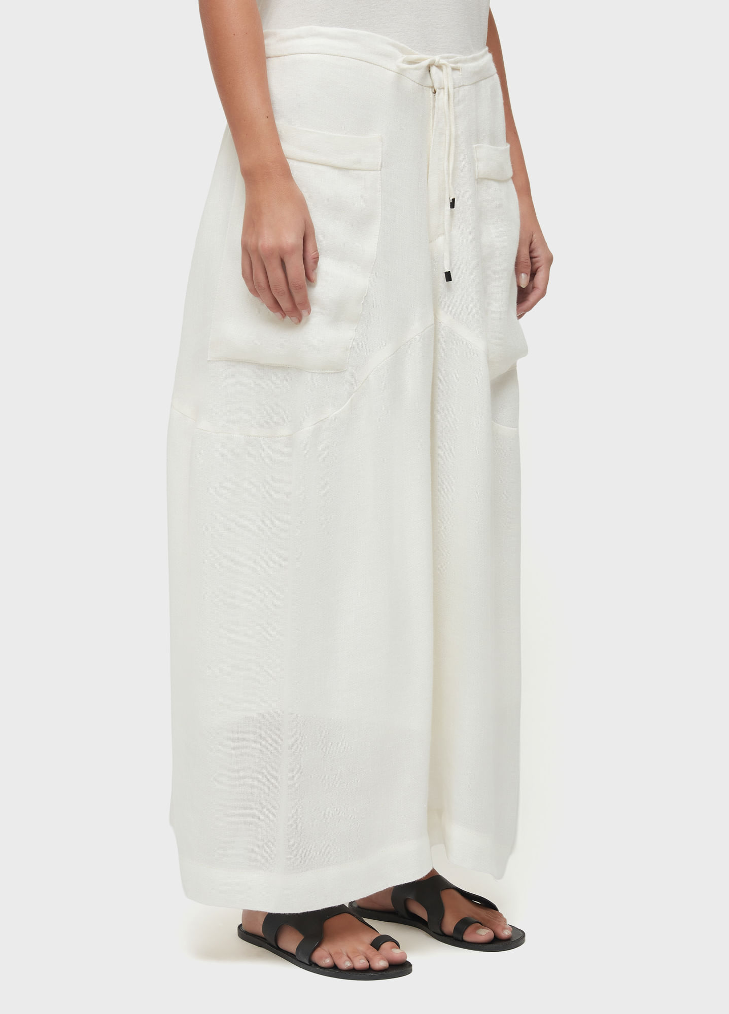 Calça ampla linho reciclado