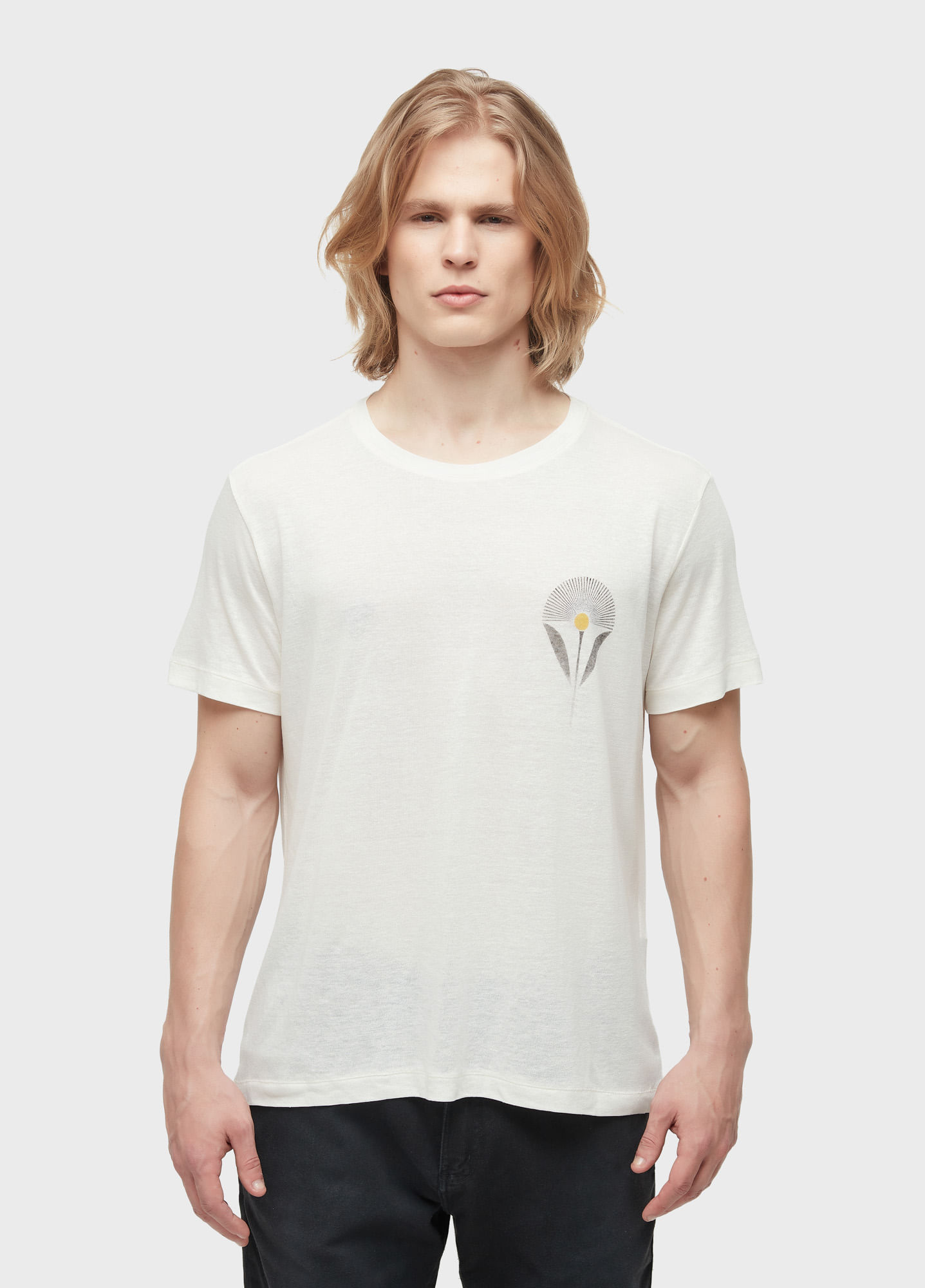 T-shirt light linen flower sun