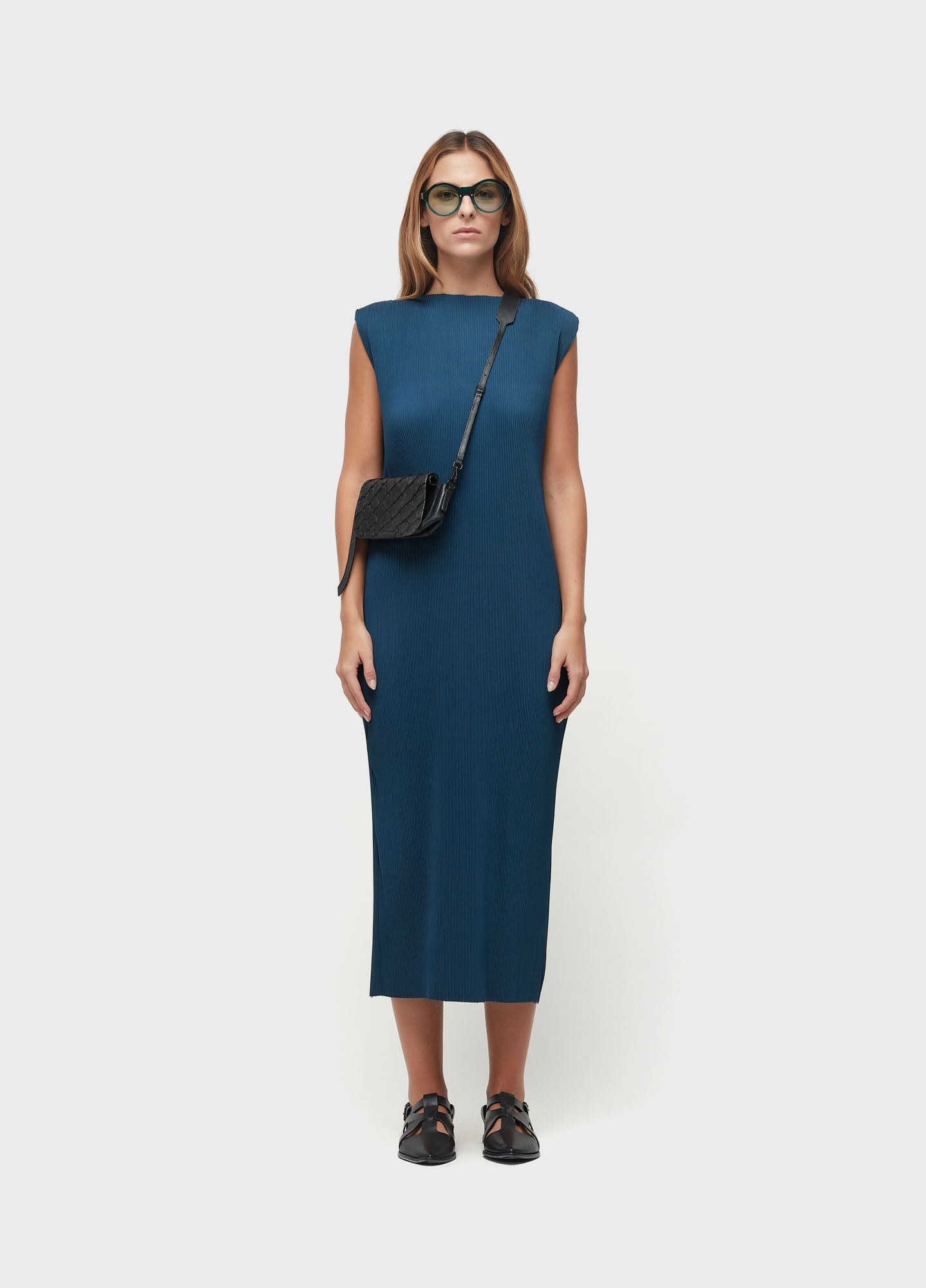 Vestido plissado long