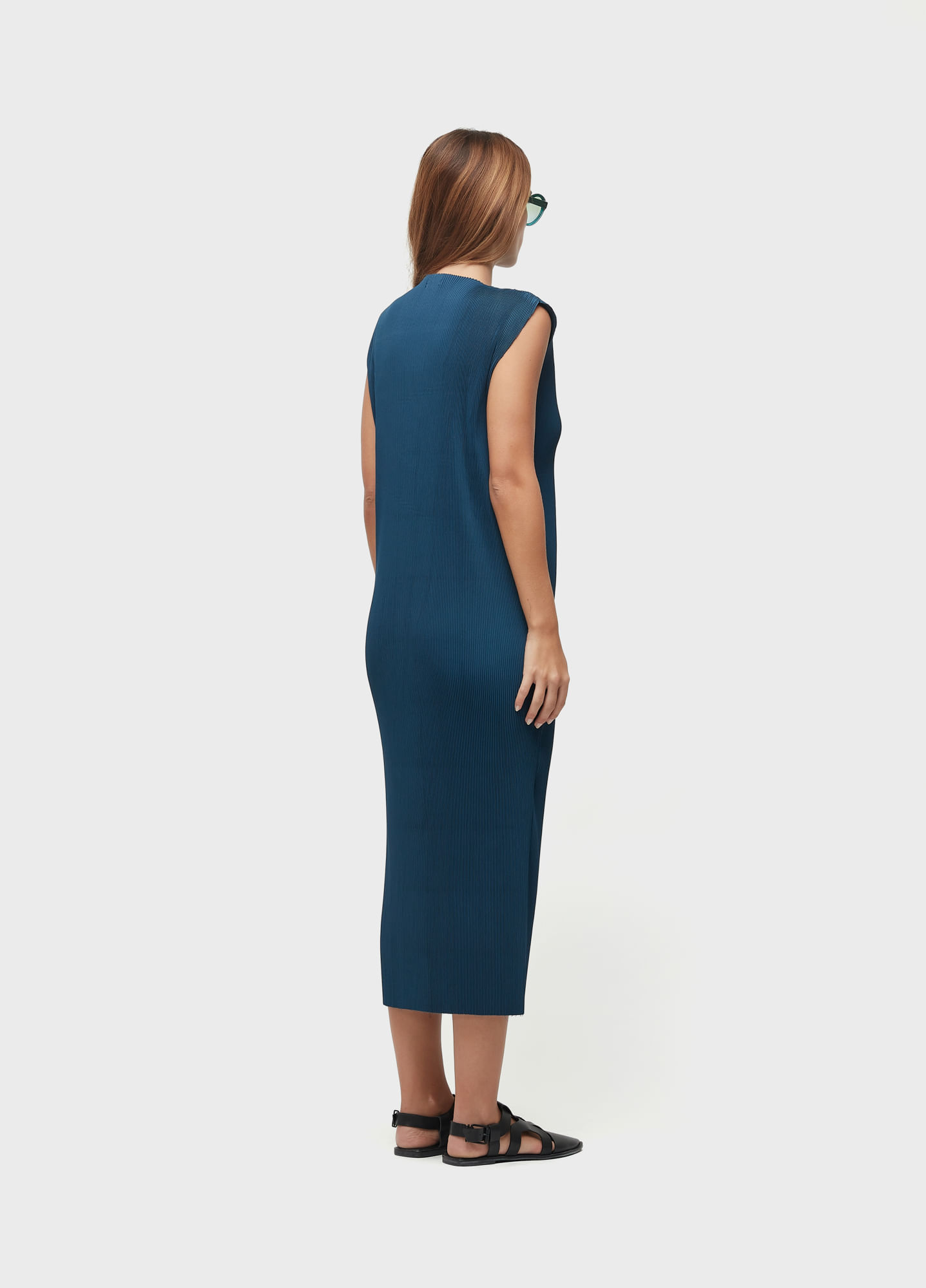 Vestido plissado long