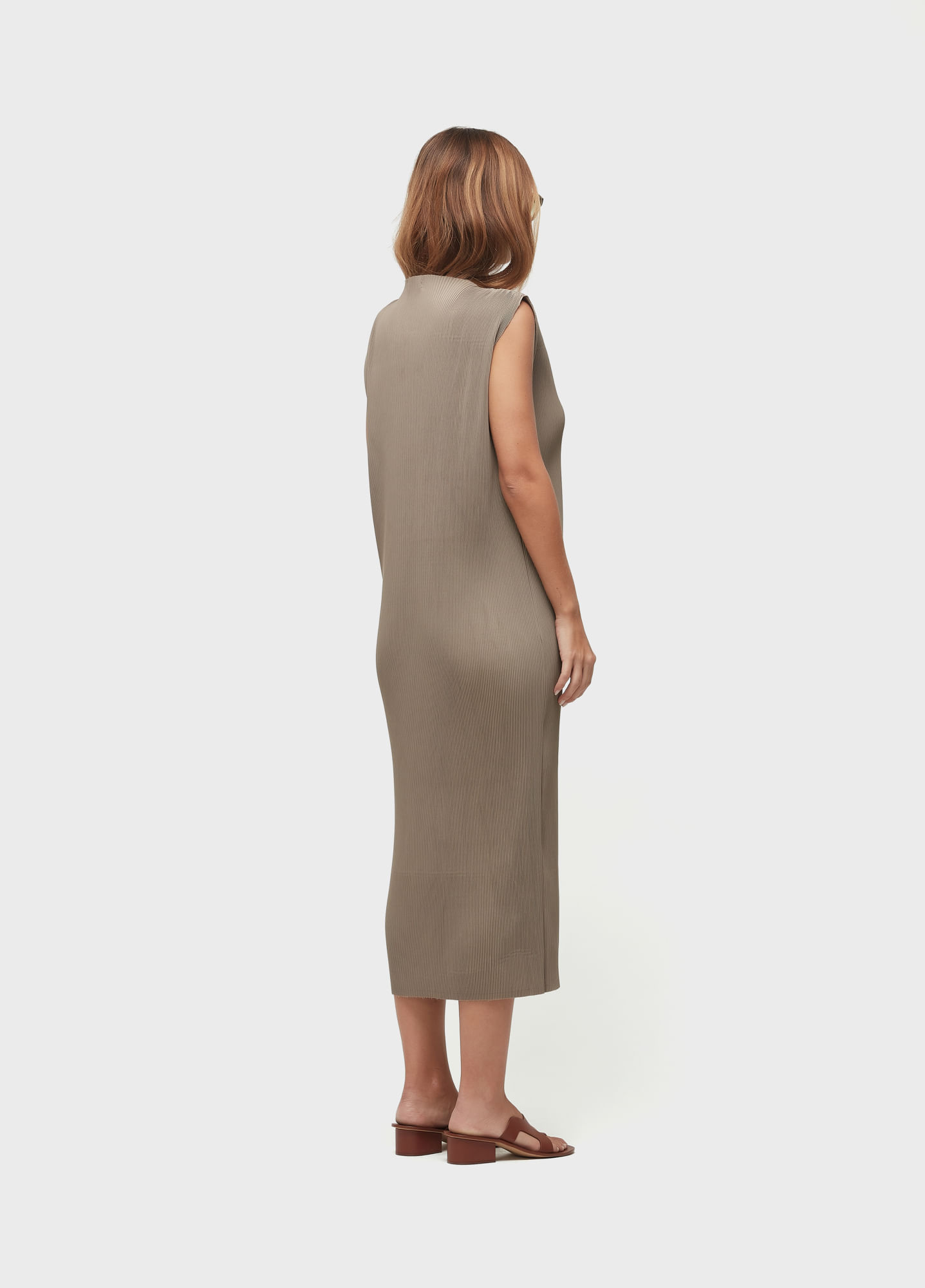 Vestido plissado long
