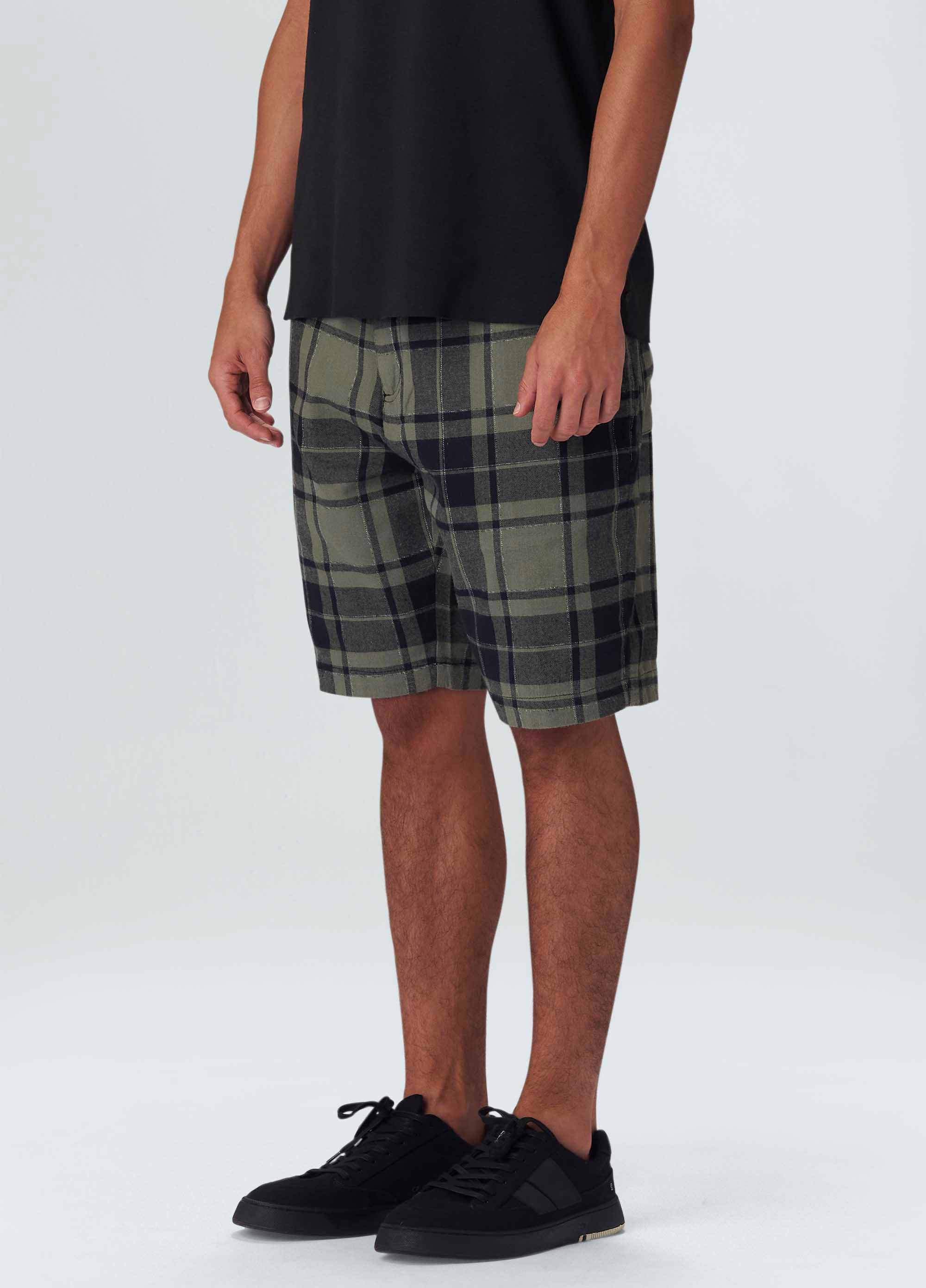 Bermuda alfaiataria flannel chess