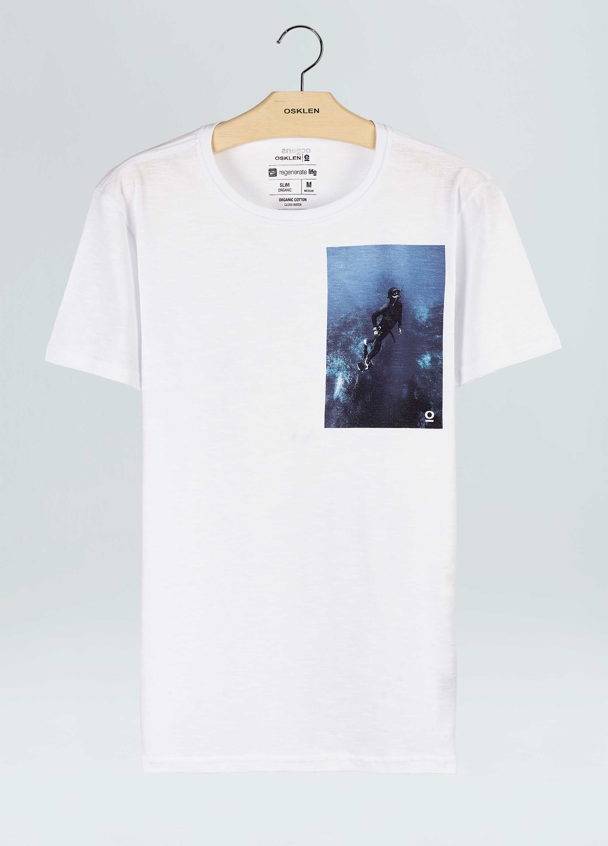 T-shirt organic rough blue dive