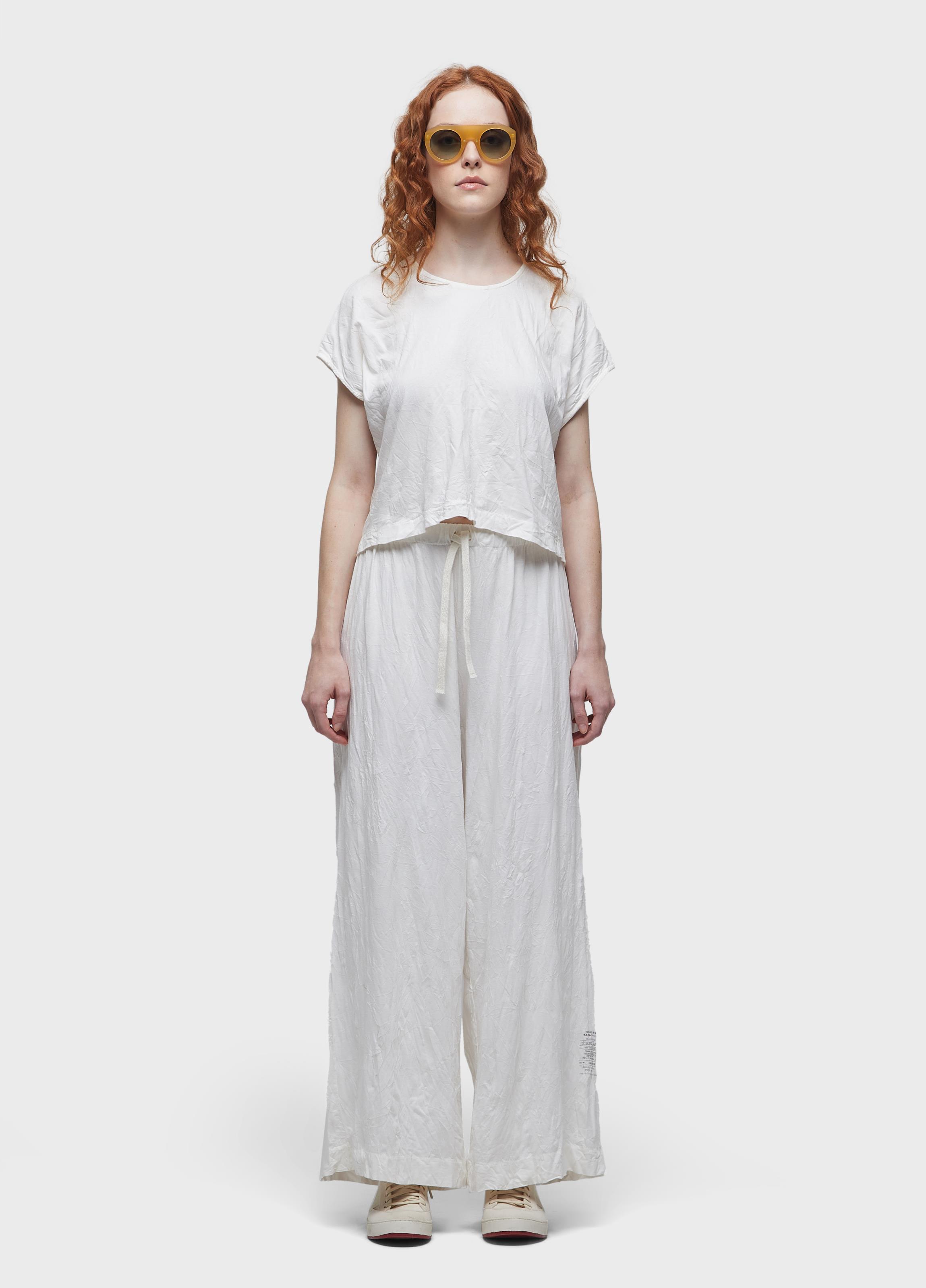 Blusa cropped wrinkled