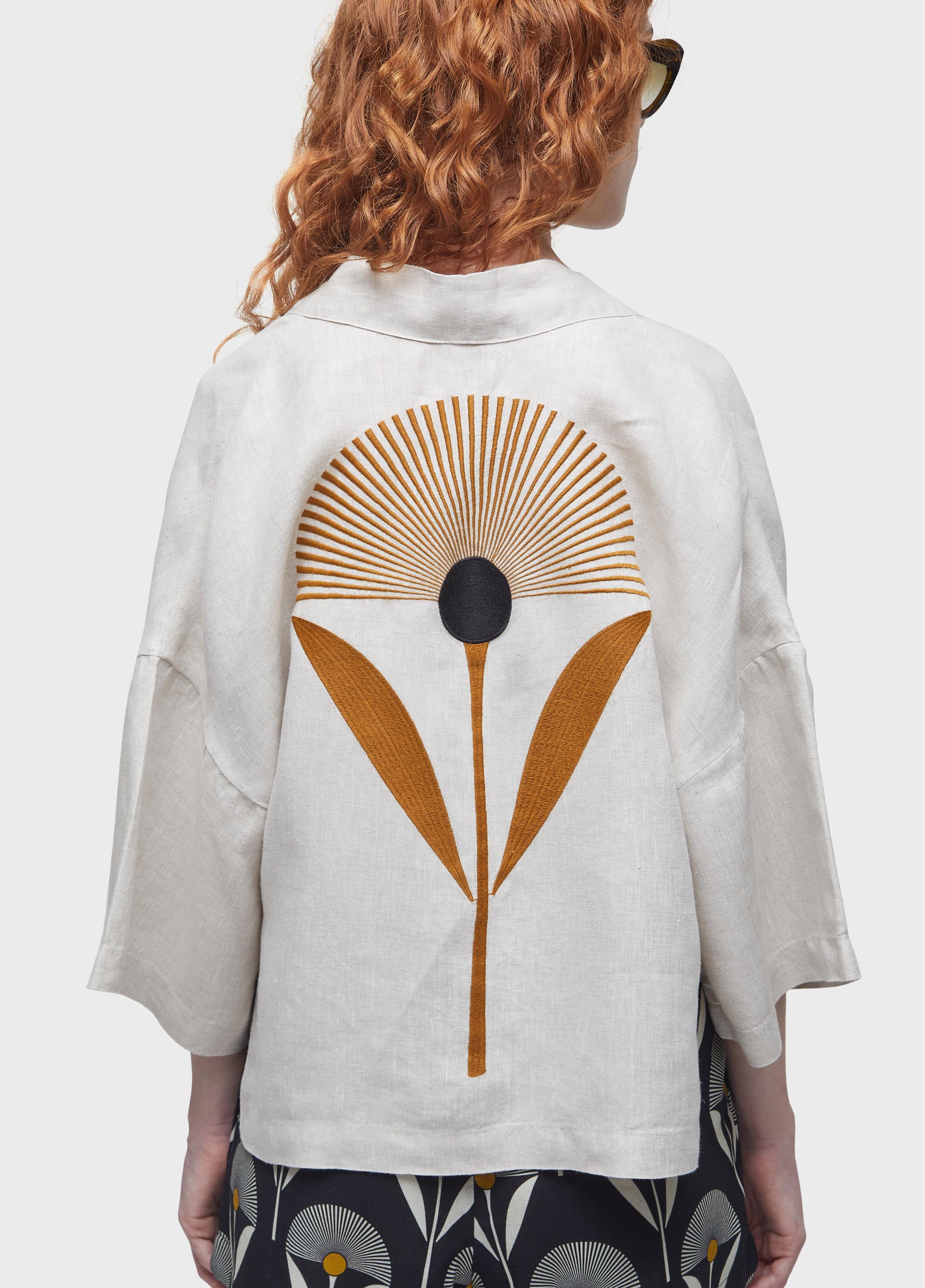 Kimono bordado sunflower