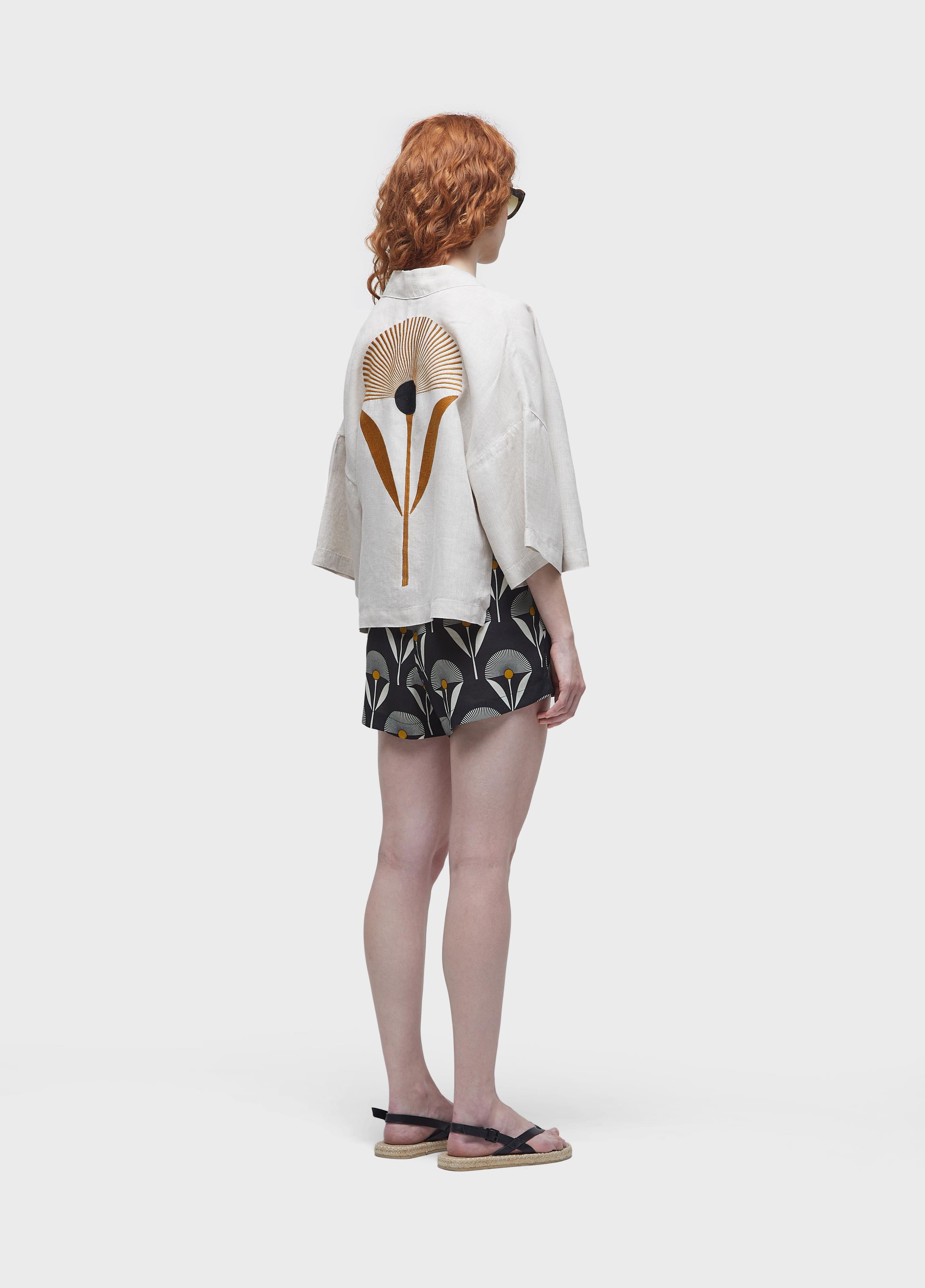 Kimono bordado sunflower