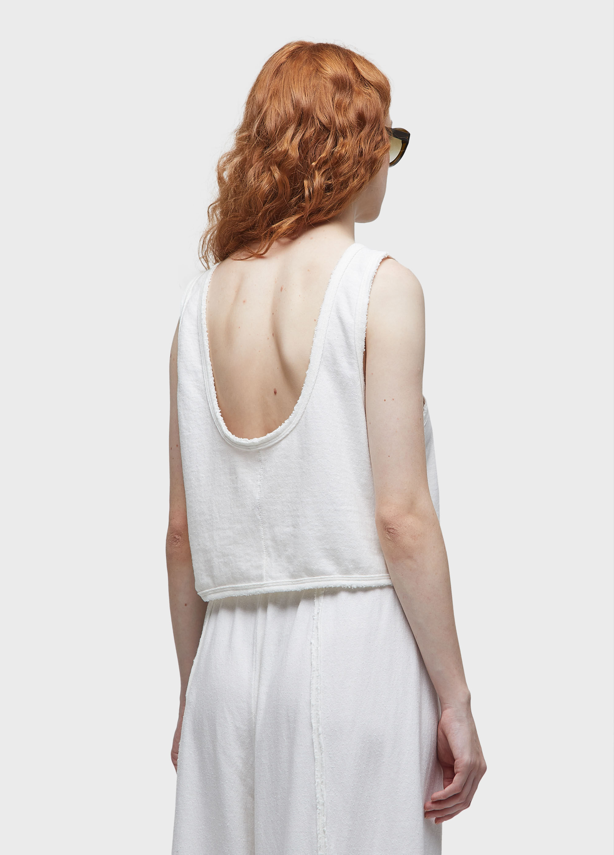 Top cropped rustico desfiado