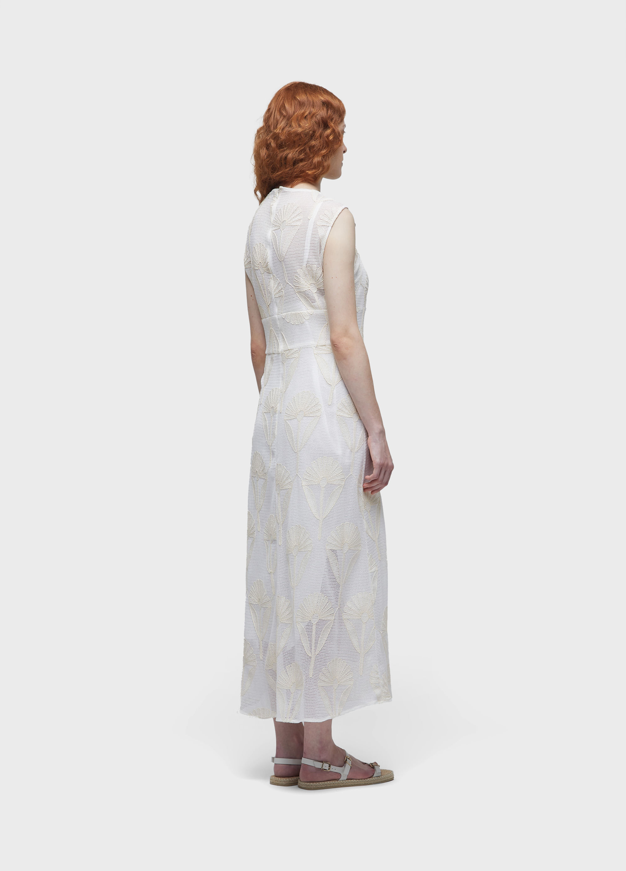 Vestido tela bordada sun flower