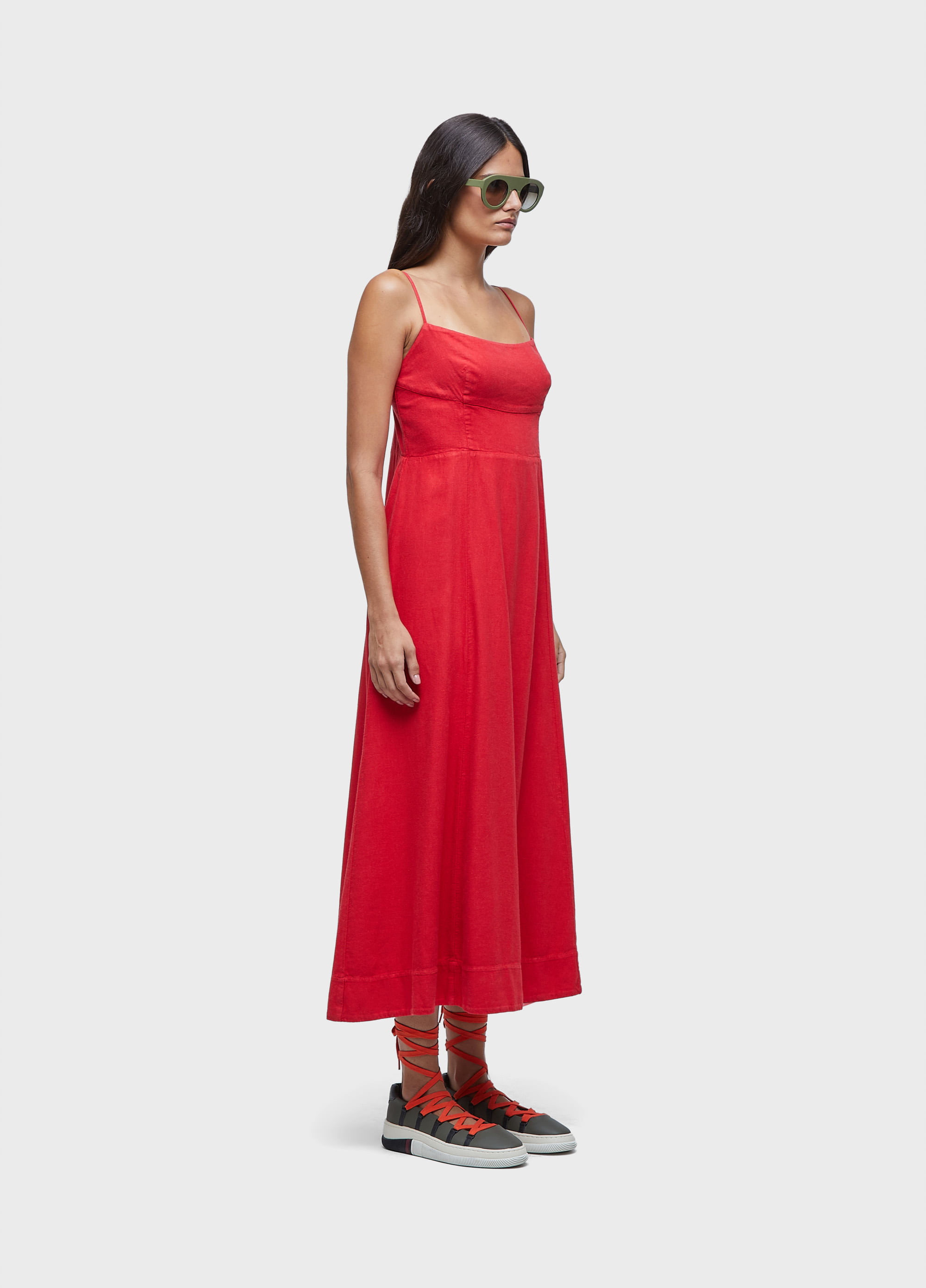 Vestido alças linen