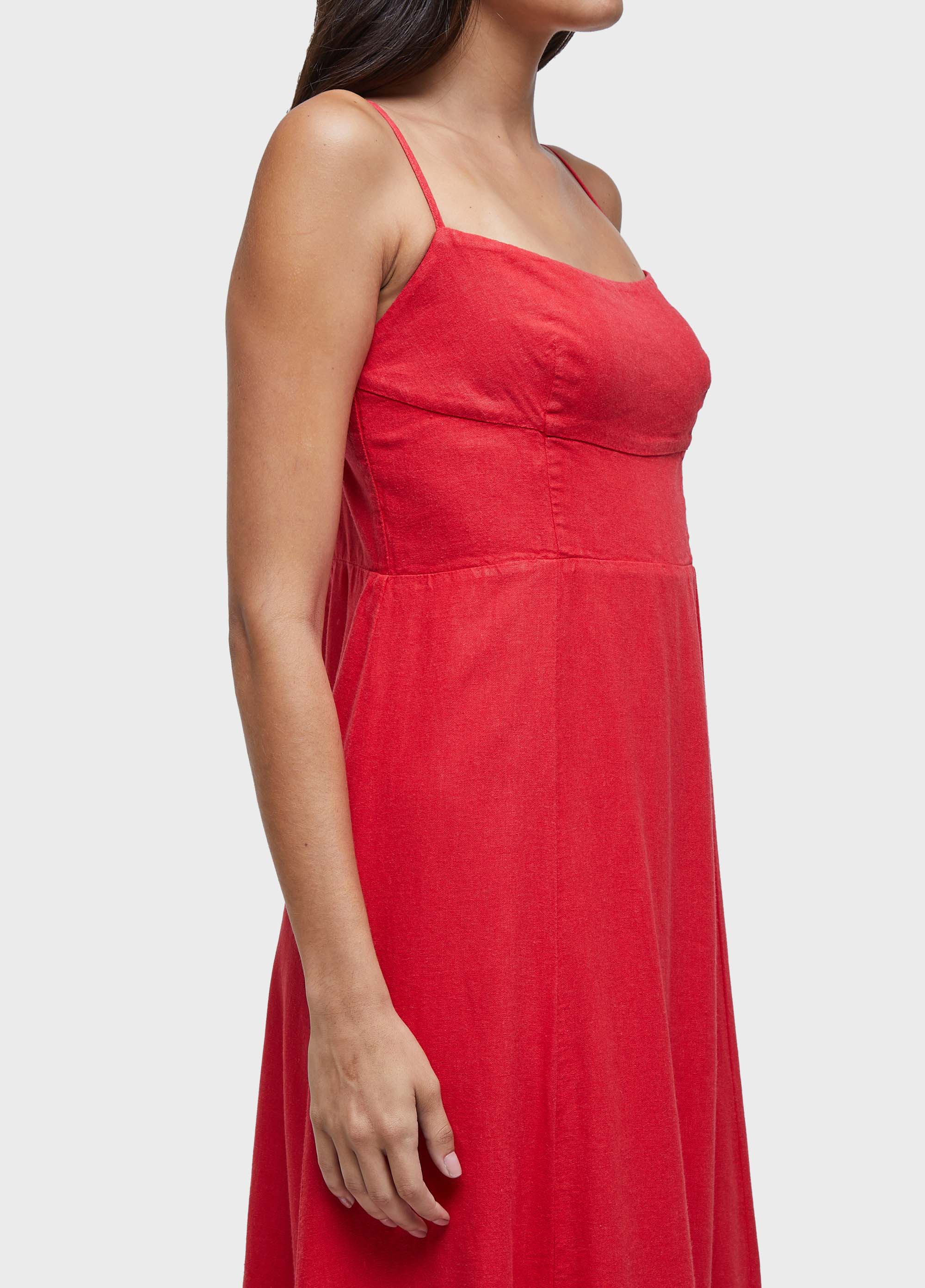 Vestido alças linen