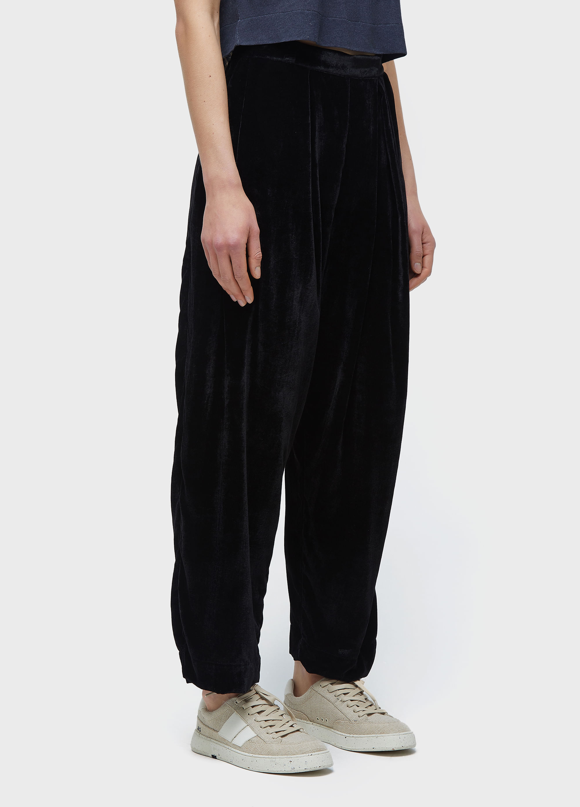 Calça pregas velvet