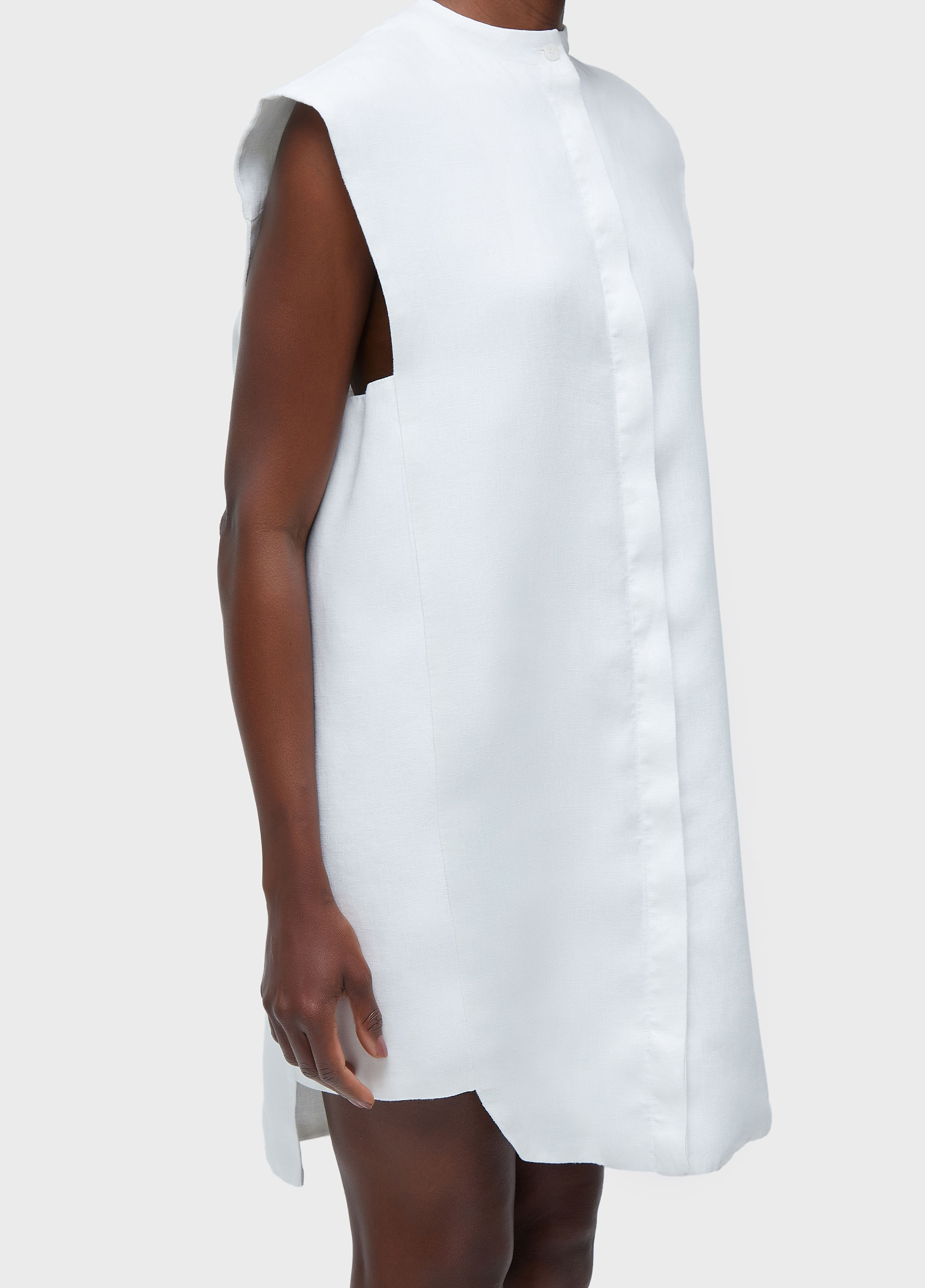 Vestido smoking sleeveless linen