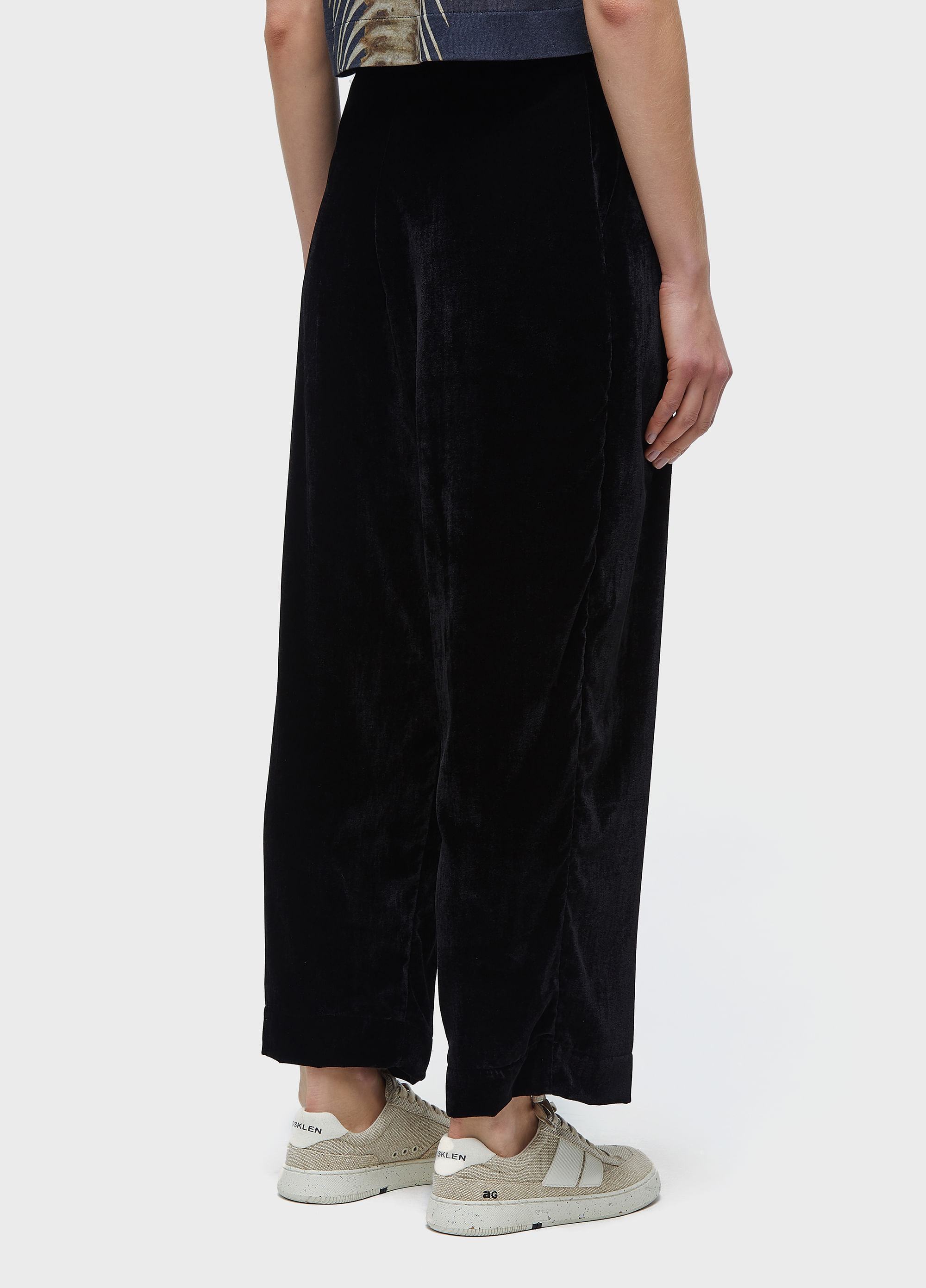 Calça pregas velvet
