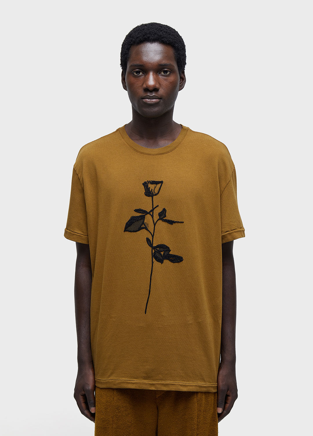 T-shirt rosa bordado