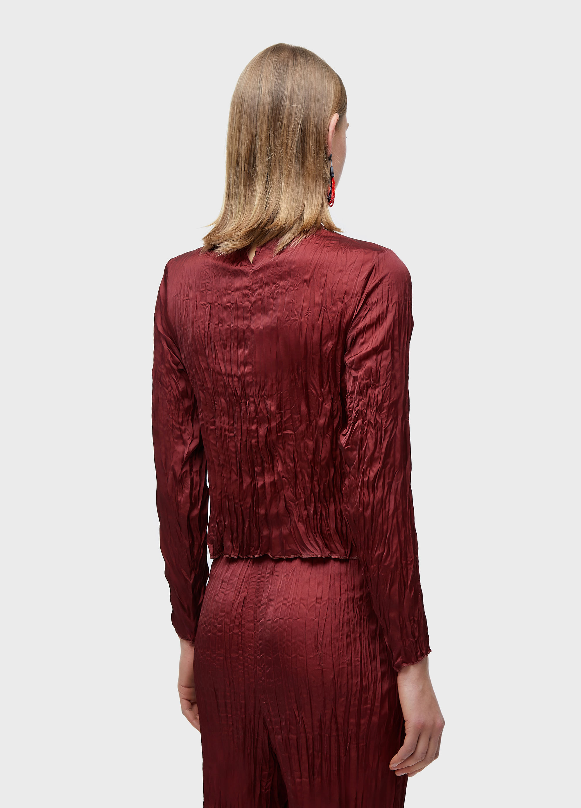 Blusa gola  wrinkled satin double