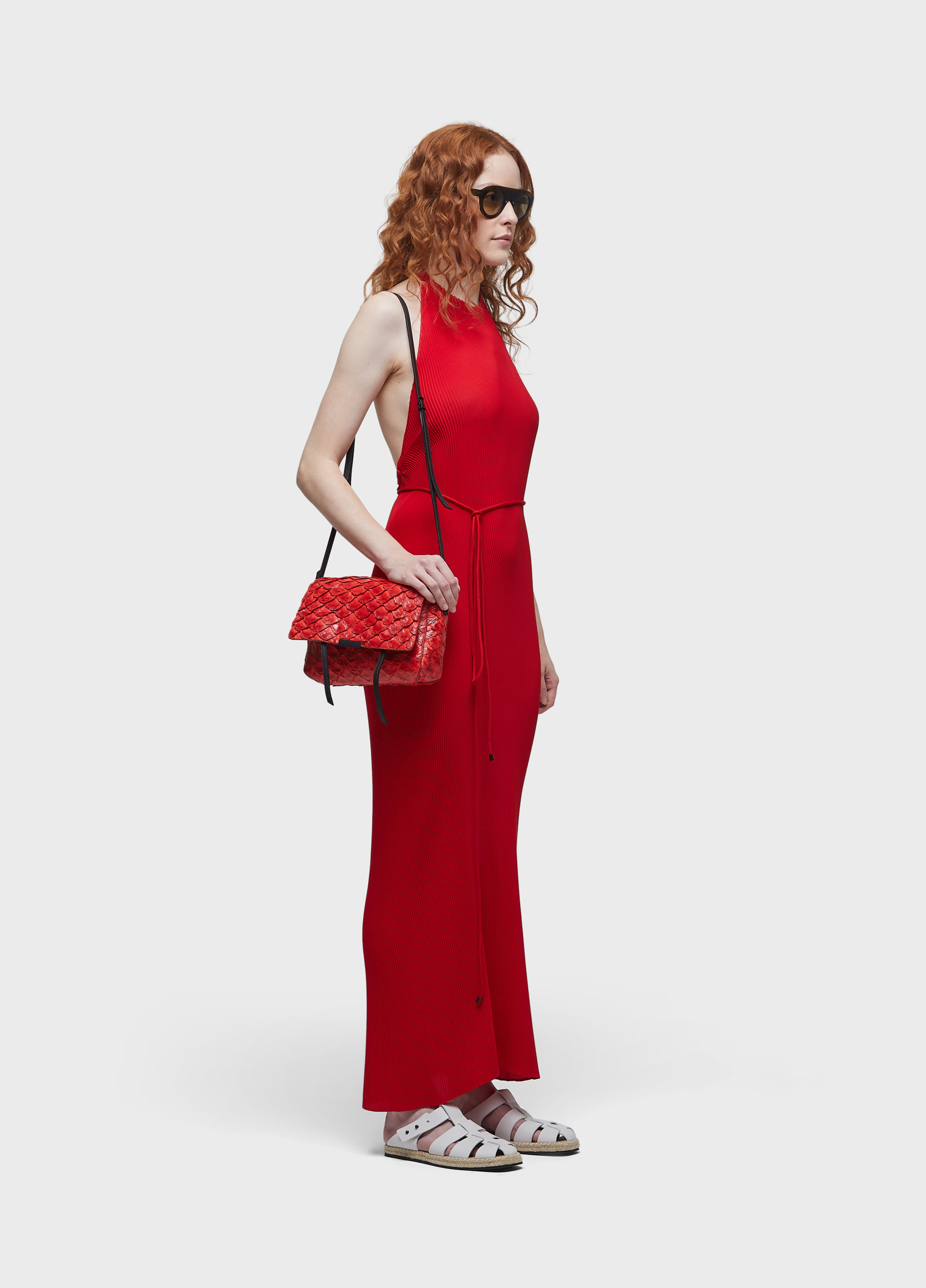 Vestido nadador plissado