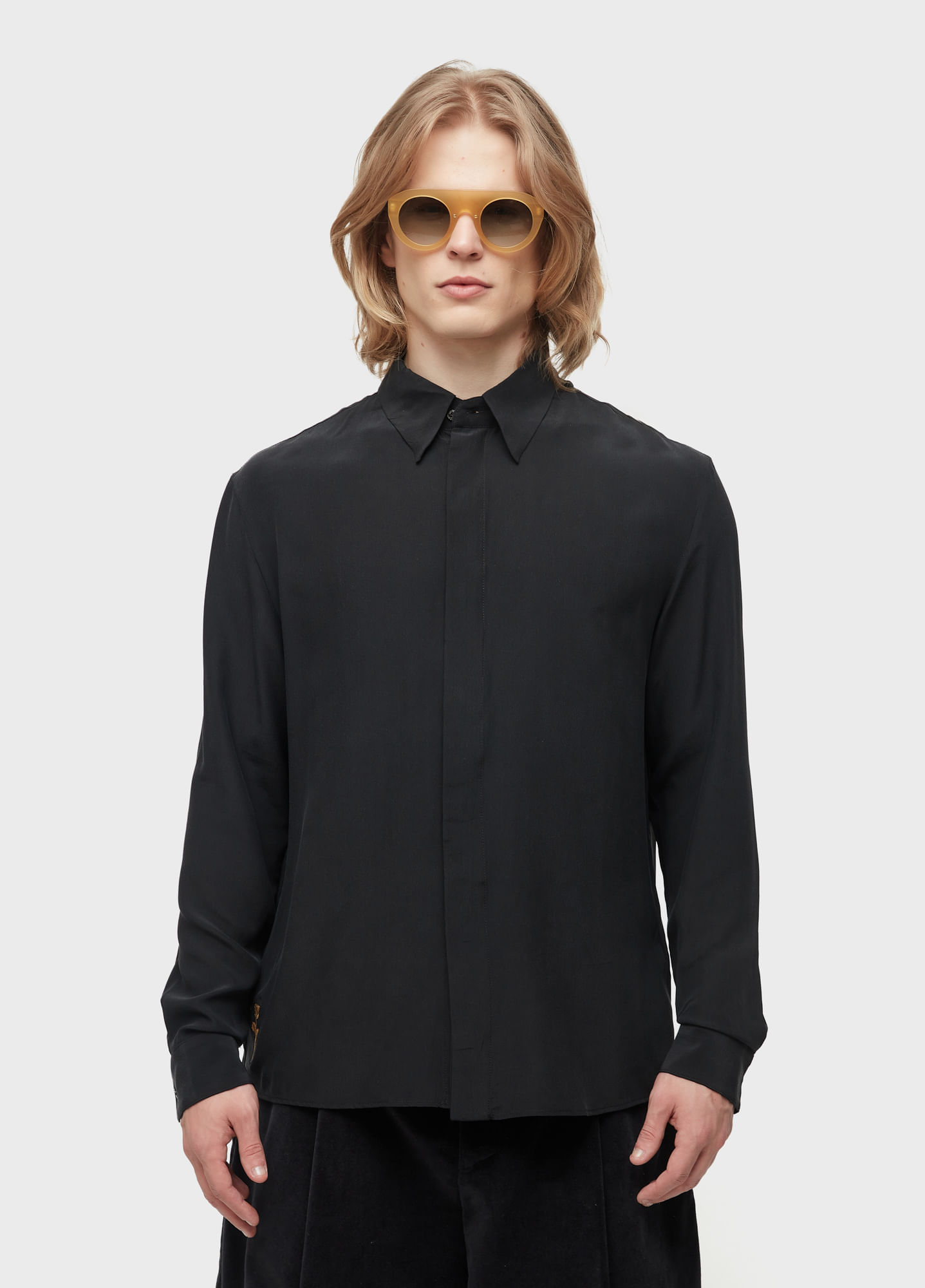 Camisa bordado rosas silk ML